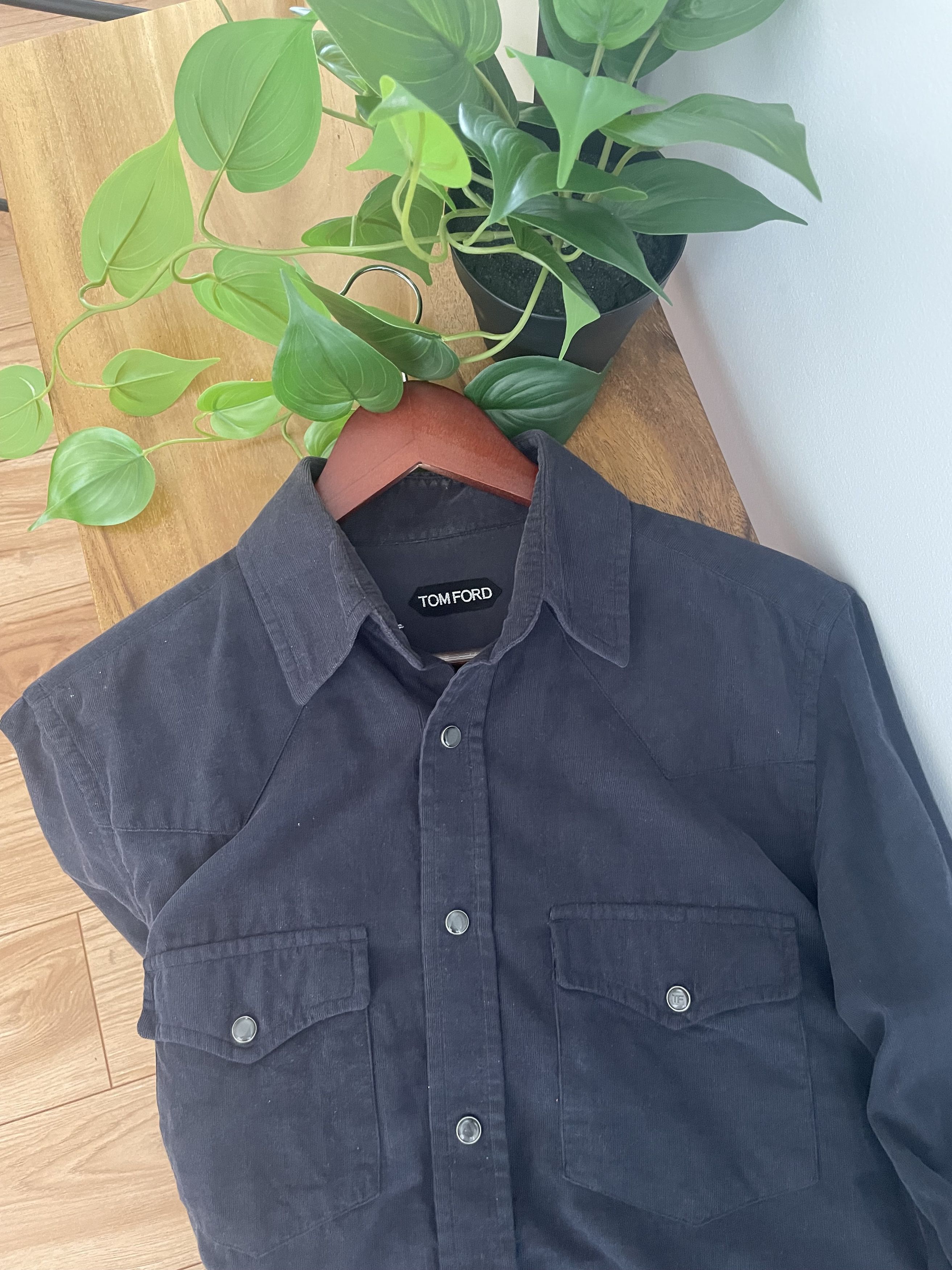 Tom Ford Tom Ford Velour Western shirt Navy blue size medium Size M / US 6-8 / IT 42-44 - 5 Thumbnail