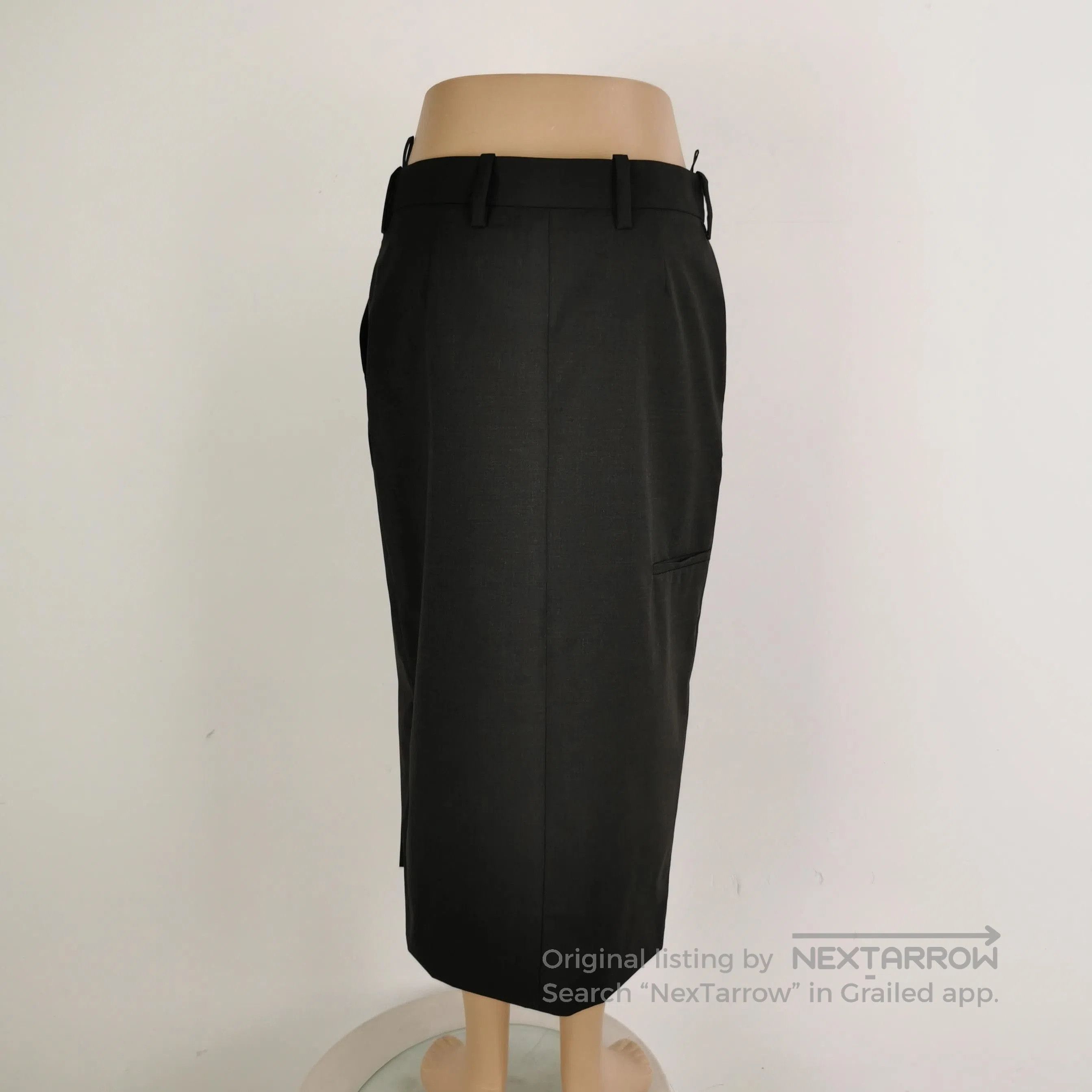 Prada Prada Black Wool Zip Midi Skirt . Size 35" - 3 Thumbnail