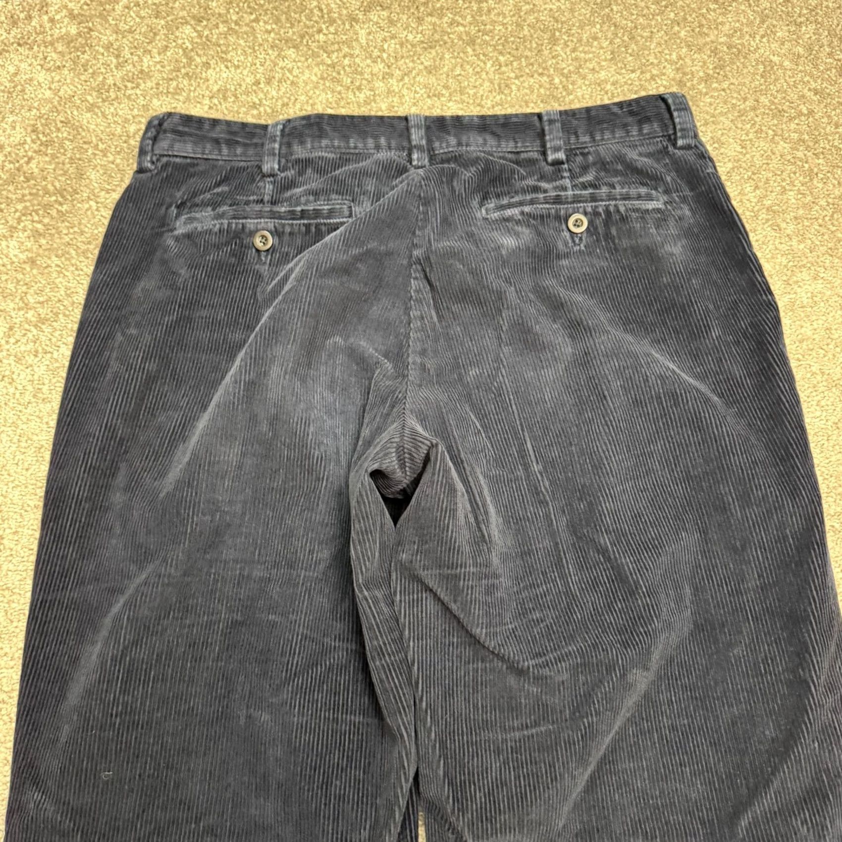 Vintage L.L. Bean Classic Fit Corduroy Pants Mens 36x34 Navy Blue Straight Leg Stretch Casual Pants Mens Size US 36 / EU 52 - 4 Thumbnail