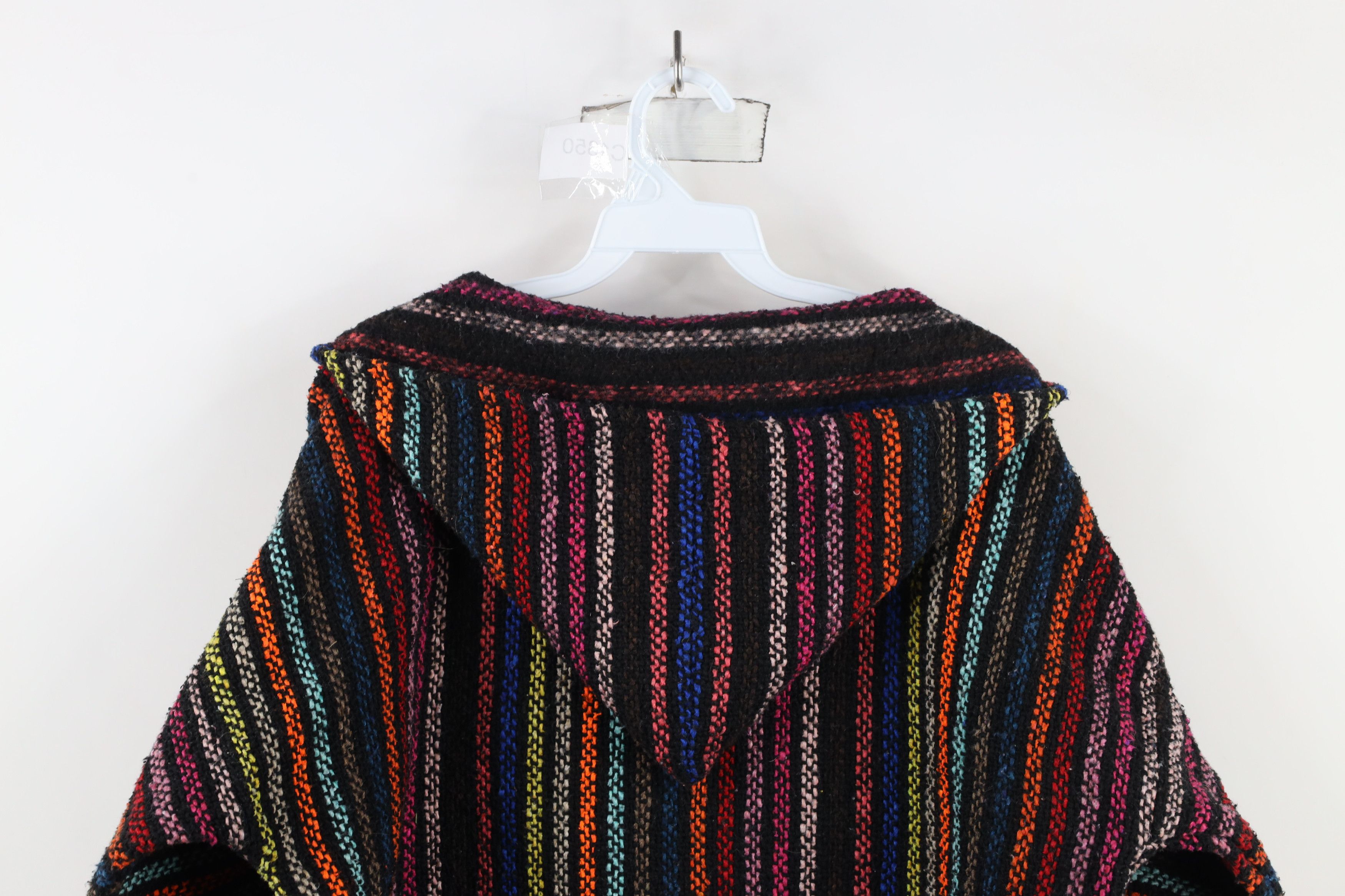Vintage Vintage 90s Streetwear Striped Drug Rug Hoodie Sweatshirt Size US L / EU 52-54 / 3 - 8 Thumbnail