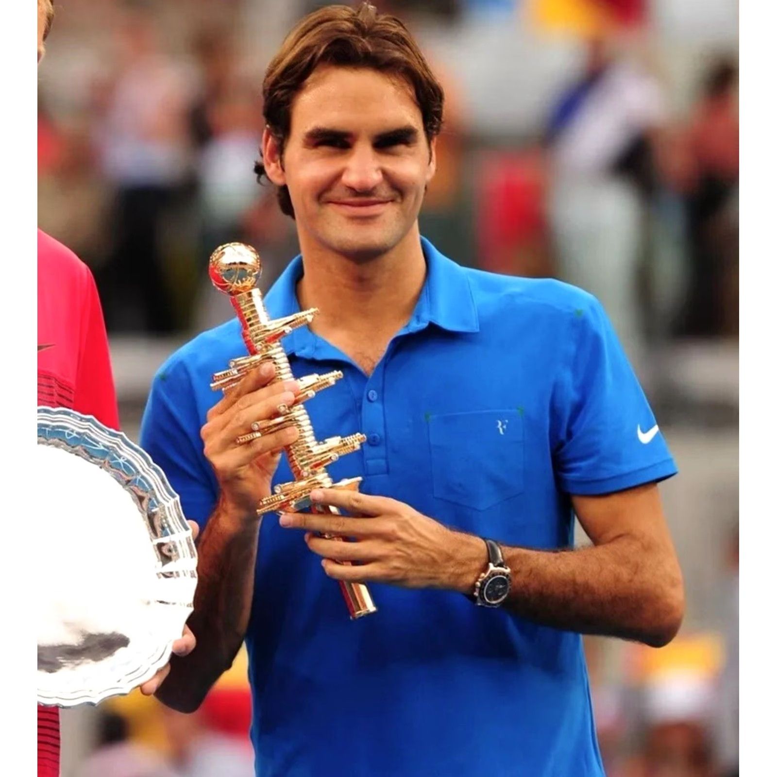Nike Nike Roger Federer RF 2012 Madrid Tennis Polo Shirt Sz L Blue Mens Shirt Medium? Size US L / EU 52-54 / 3 - 2 Thumbnail
