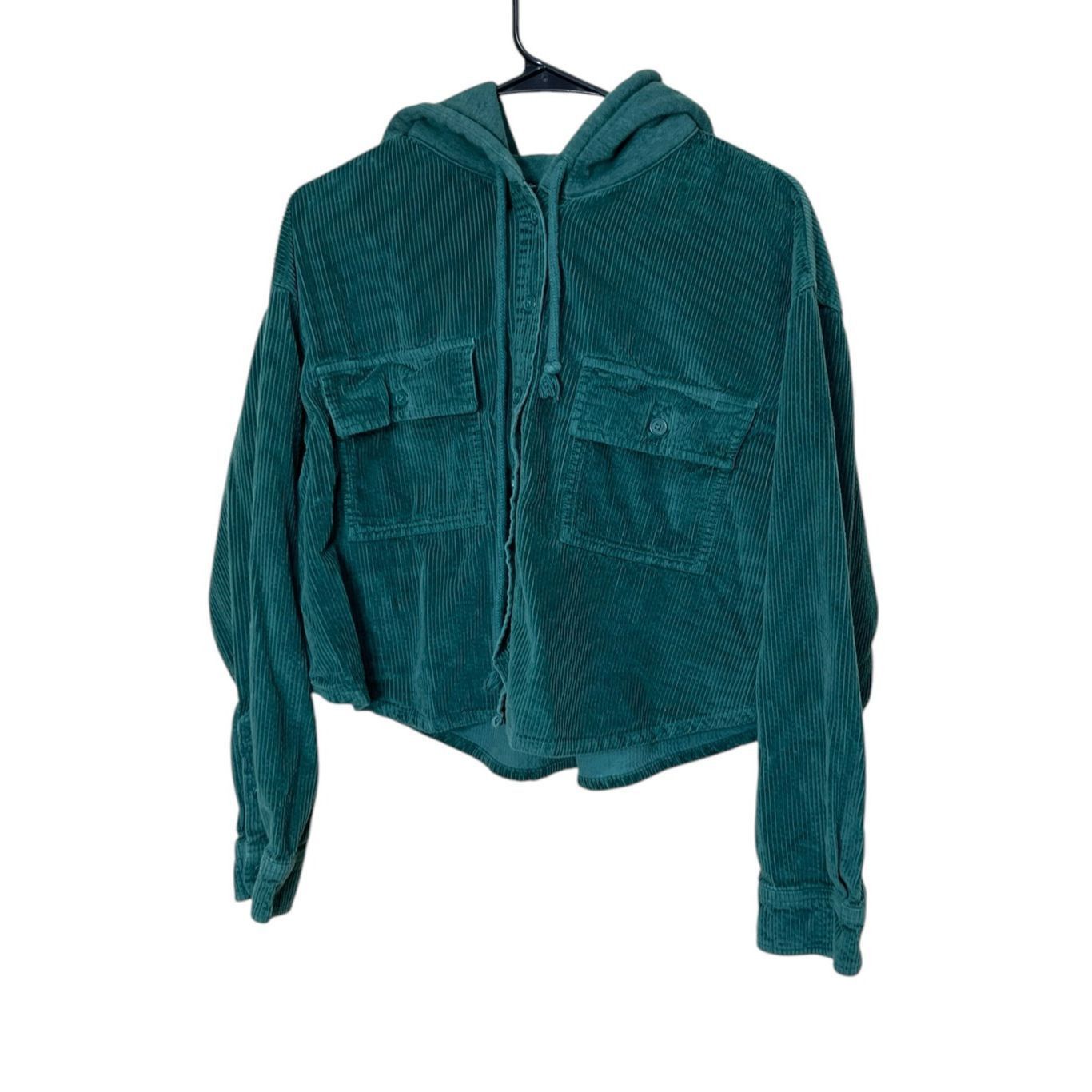 American Eagle Outfitters American Eagle Corduroy Button-Up Cropped Shirt Jacket Shack Size L / US 10 / IT 46 - 1 Thumbnail