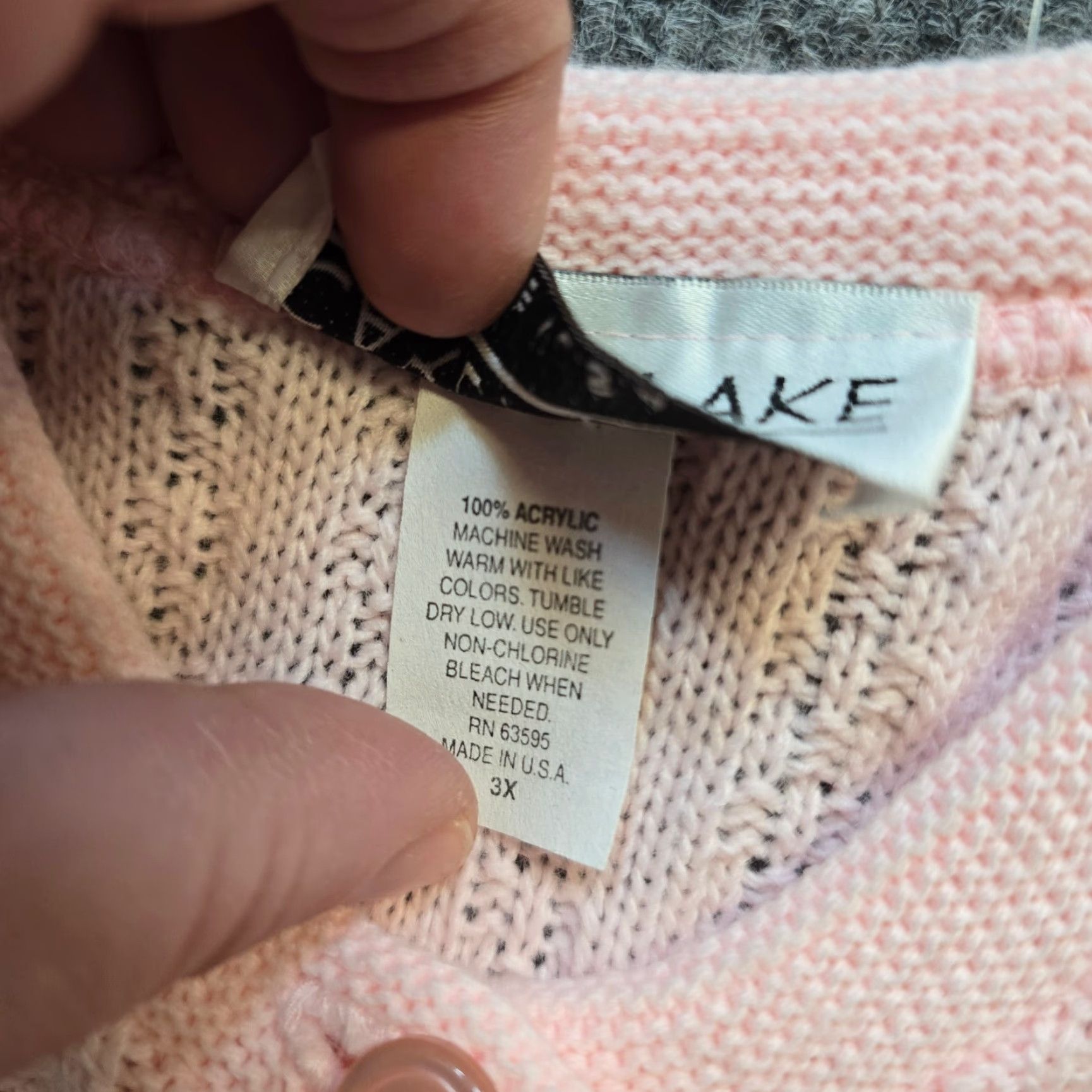 Vintage VINTAGE Carly Blake Sweater Womens 3X Pink Cardigan Grandma Cottage Classic Size XXL / US 16-18 / IT 52-54 - 7 Thumbnail