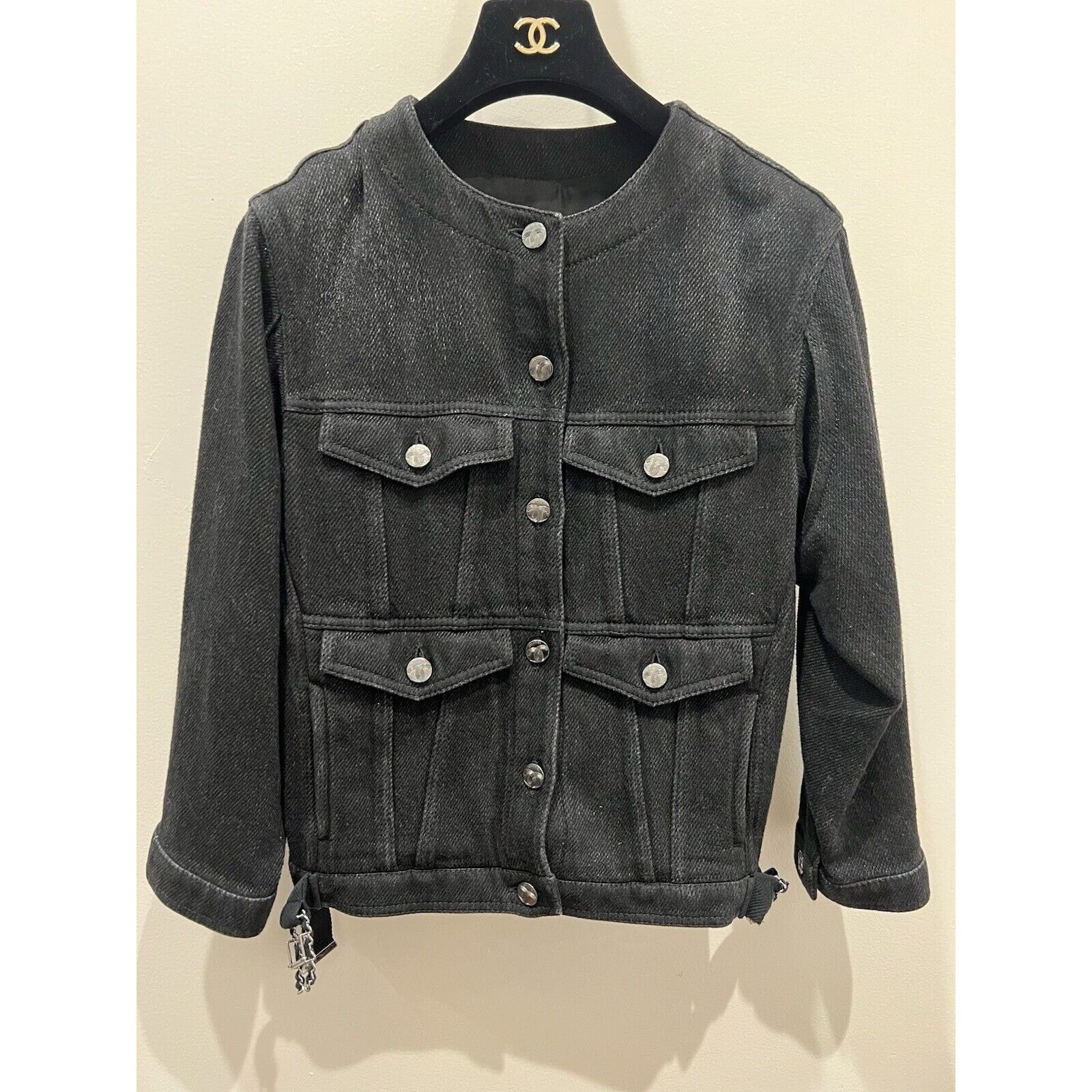 Chanel Chanel size 34 in Denim jean jacket Veste Noire Size S / US 4 / IT 40 - 2 Thumbnail
