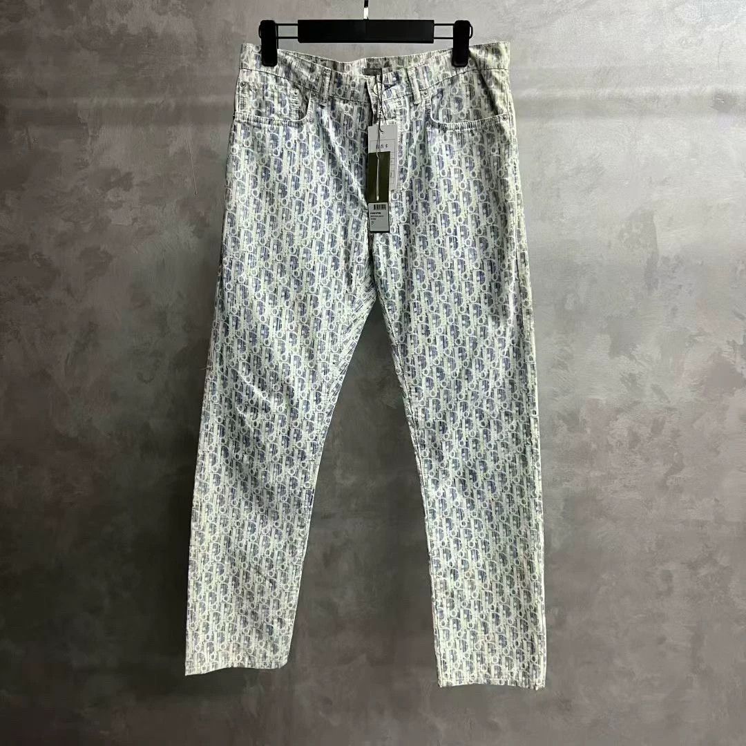 Dior dior blue printed slim-fit jeans Size US 29 - 1 Thumbnail