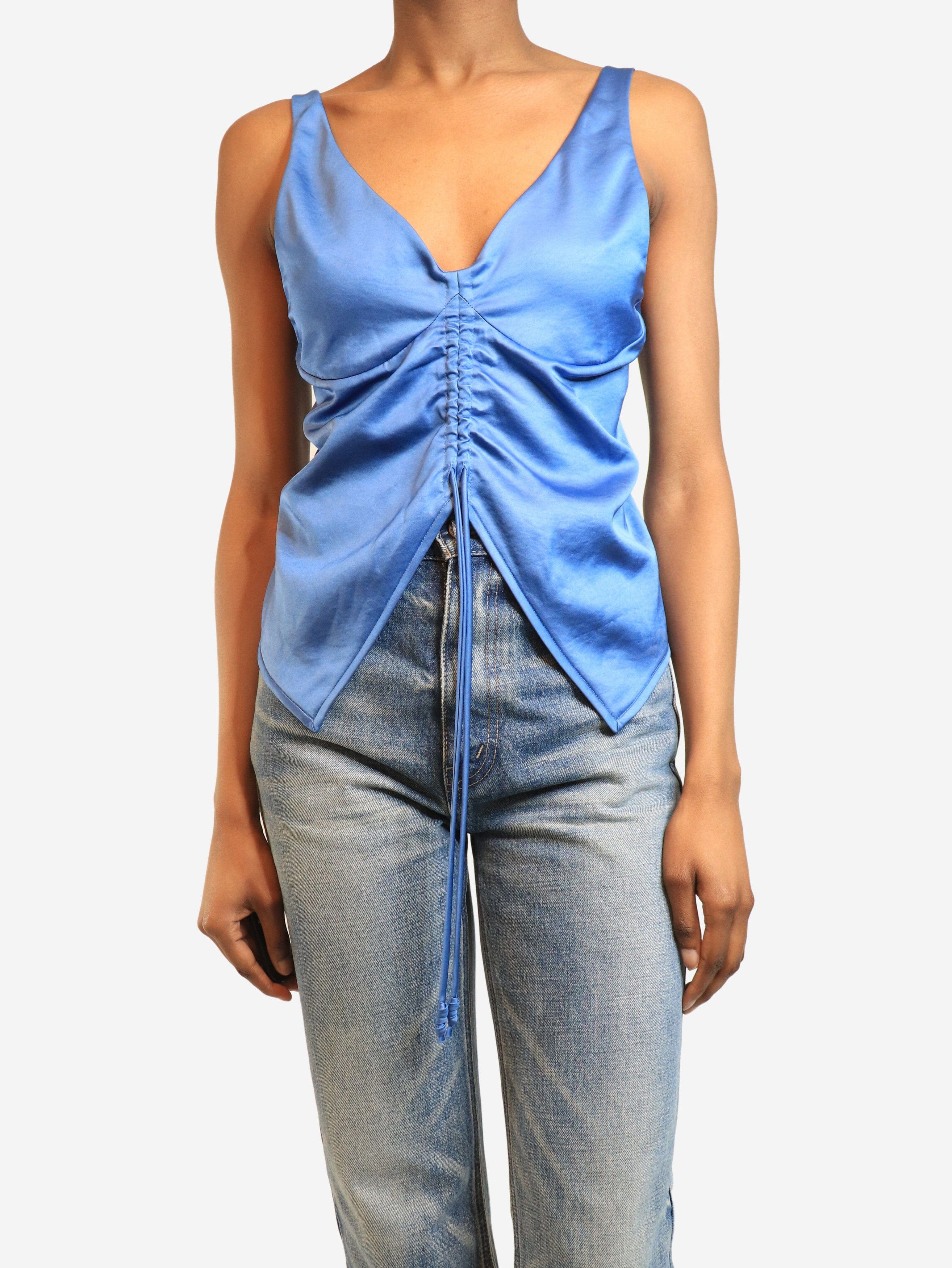Nanushka Klara blue satin ruched top - XS Size XS / US 0-2 / IT 36-38 - 1 Thumbnail