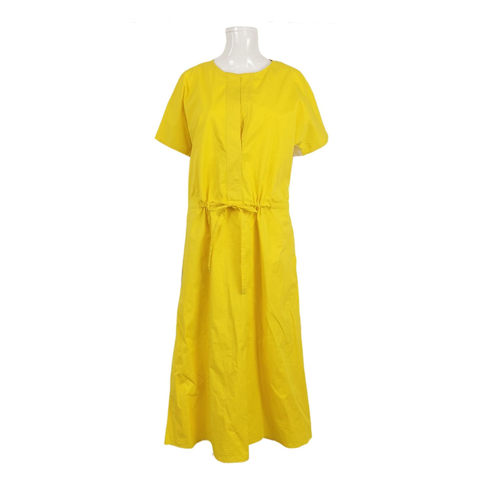 Loro Piana Loro Piana Yellow Cotton Midi Dress IT 48 Size XL / US 12-14 / IT 48-50 - 1 Thumbnail