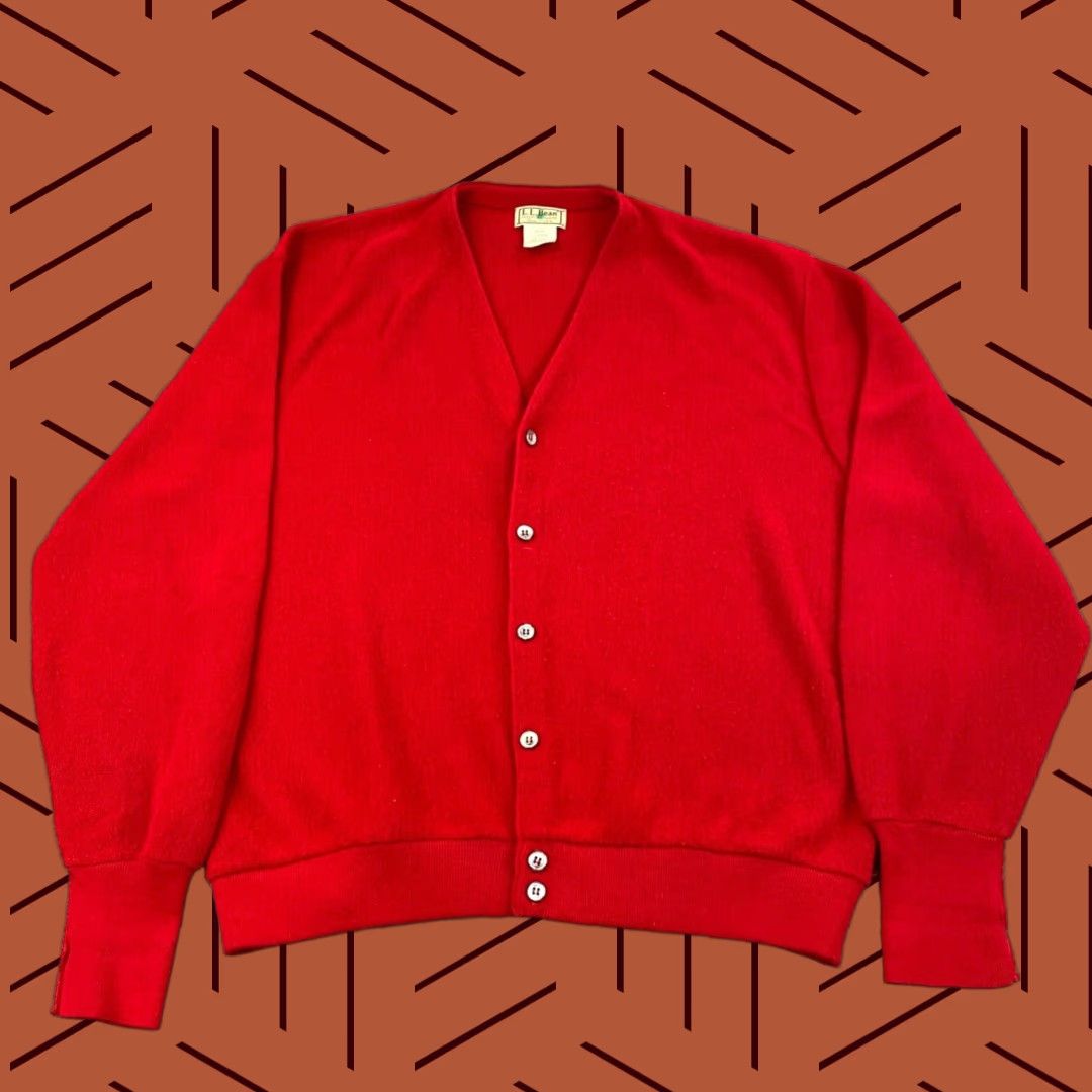 Vintage VINTAGE L.L. Bean Men’s XL Red Cardigan Sweater Acrylic Button Up Casual Outdoor Winter 90s Size US XL / EU 56 / 4 - 1 Thumbnail