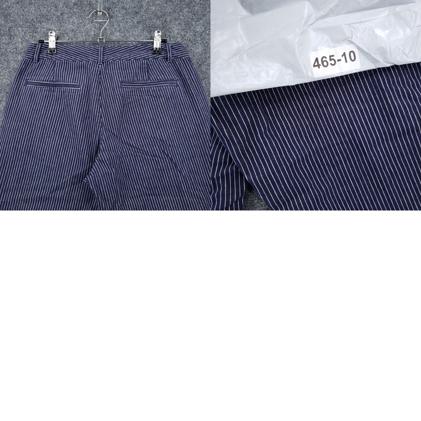 Dockers DOCKERS Pants Capri Blue White Striped Low Rise Straight Leg Zip Cotton Womens 4 Size 27" / US 4 / IT 40 - 9 Thumbnail