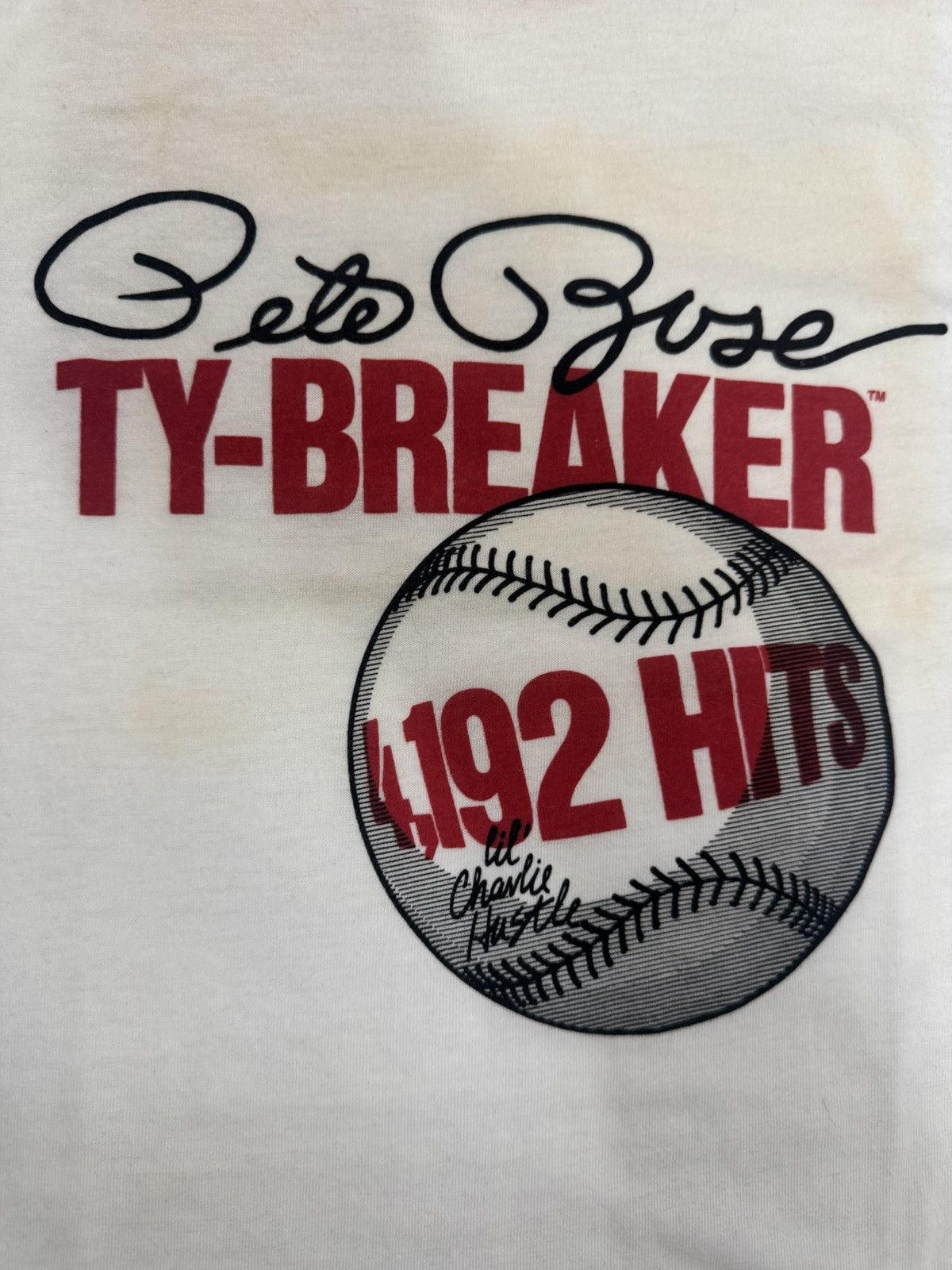 Anvil Vintage 1985 Pete Rose “TY-BREAKER” ringer tee ⚾️ Size US M / EU 48-50 / 2 - 3 Thumbnail