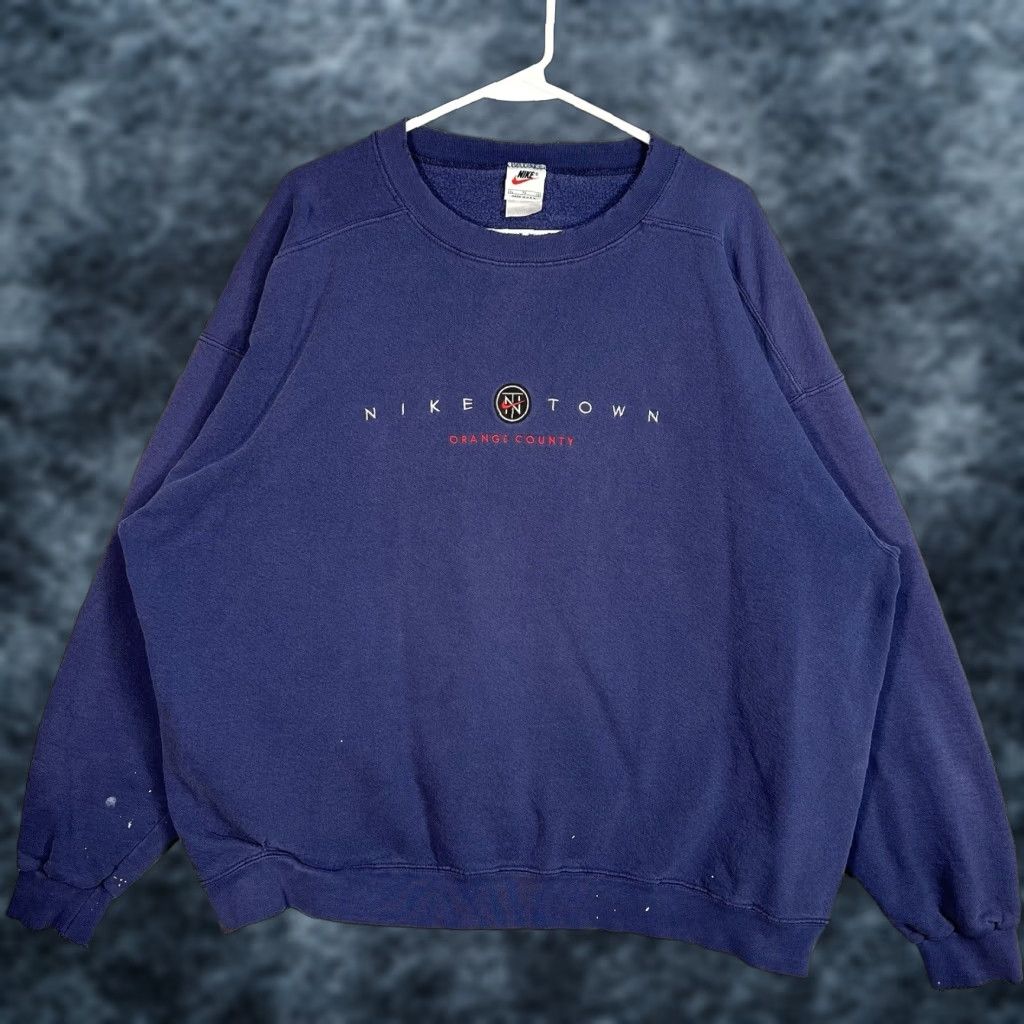 Nike VINTAGE Nike Town Orange County Sweatshirt 90s Adult XL Blue Cotton Blend Mens Size US XL / EU 56 / 4 - 1 Thumbnail