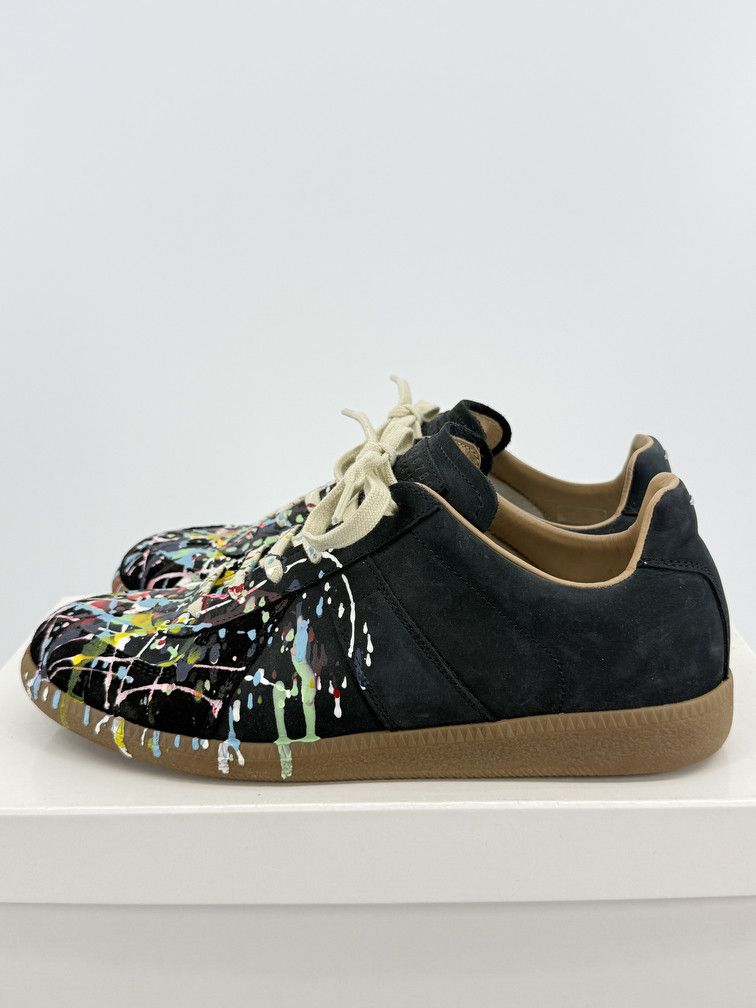 Maison Margiela GAT Low Black Suede Paint Splatter Size US 8 / EU 41 - 4 Thumbnail