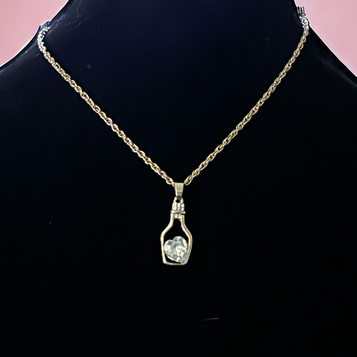 Other Gold tone pickleball crystal heart pendant necklace Size ONE SIZE - 1 Thumbnail