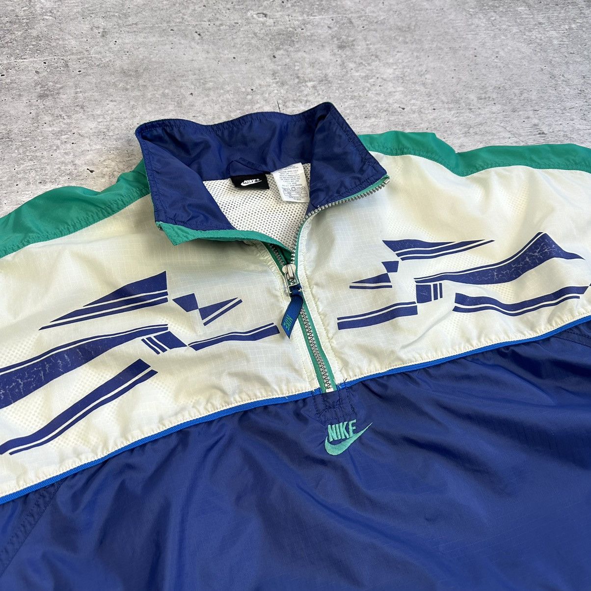 Nike × Vintage Vintage Nike Anorak Jacket Center Logo Oversize 90s Nylon Size US XL / EU 56 / 4 - 6 Thumbnail