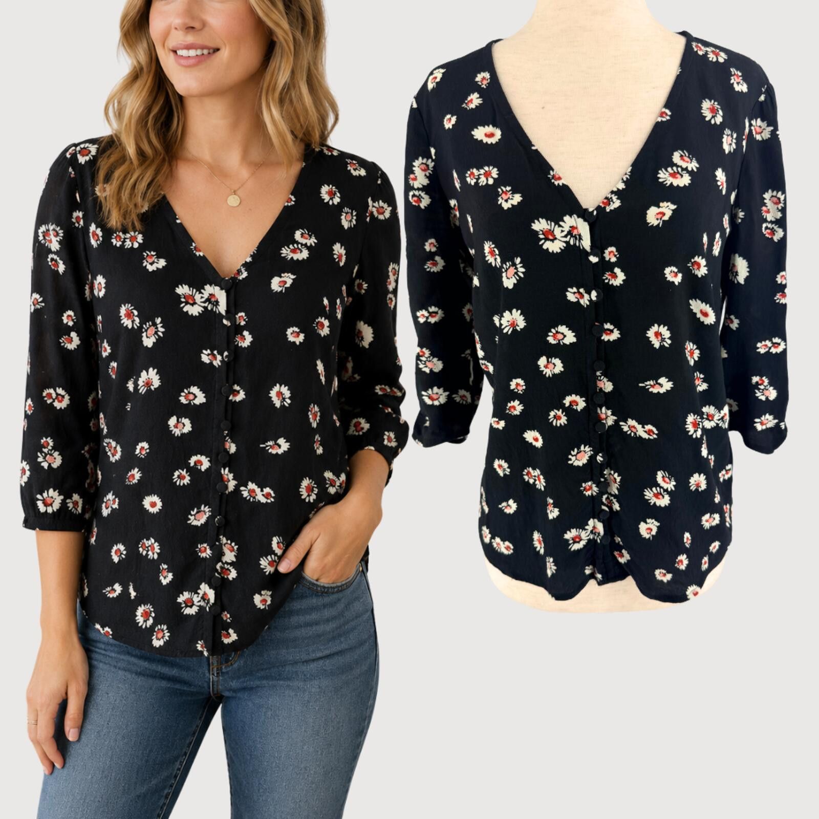 Boden Boden Daisy Print Button Front Blouse Top 4 Size S / US 4 / IT 40 - 1 Thumbnail
