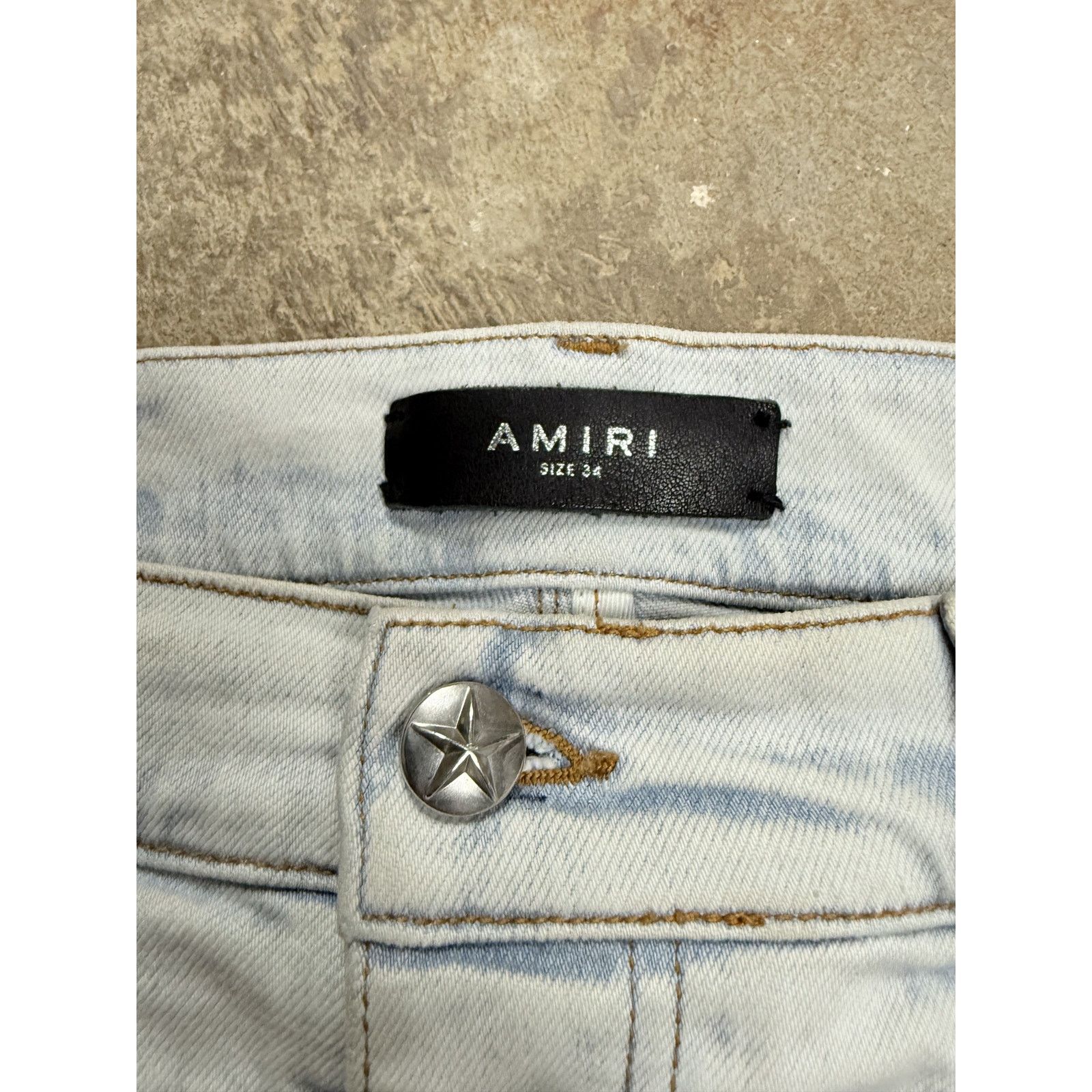 Amiri Amiri Chemist Jeans Light Wash White Stars Used 34 Size US 34 / EU 50 - 2 Thumbnail