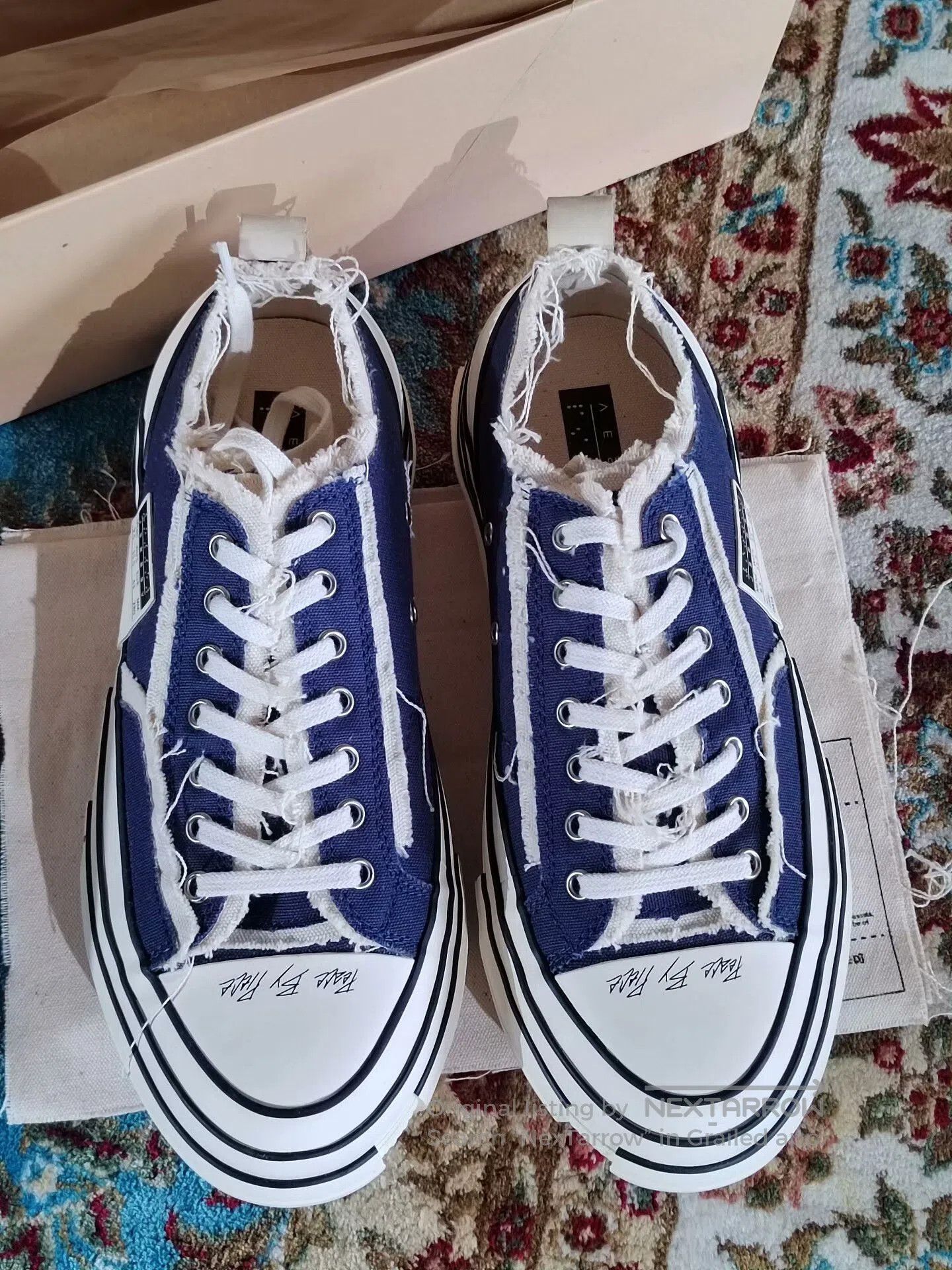xVESSEL Blue Canvas Low-Top Sneakers. Size US 11 / EU 44 - 3 Thumbnail