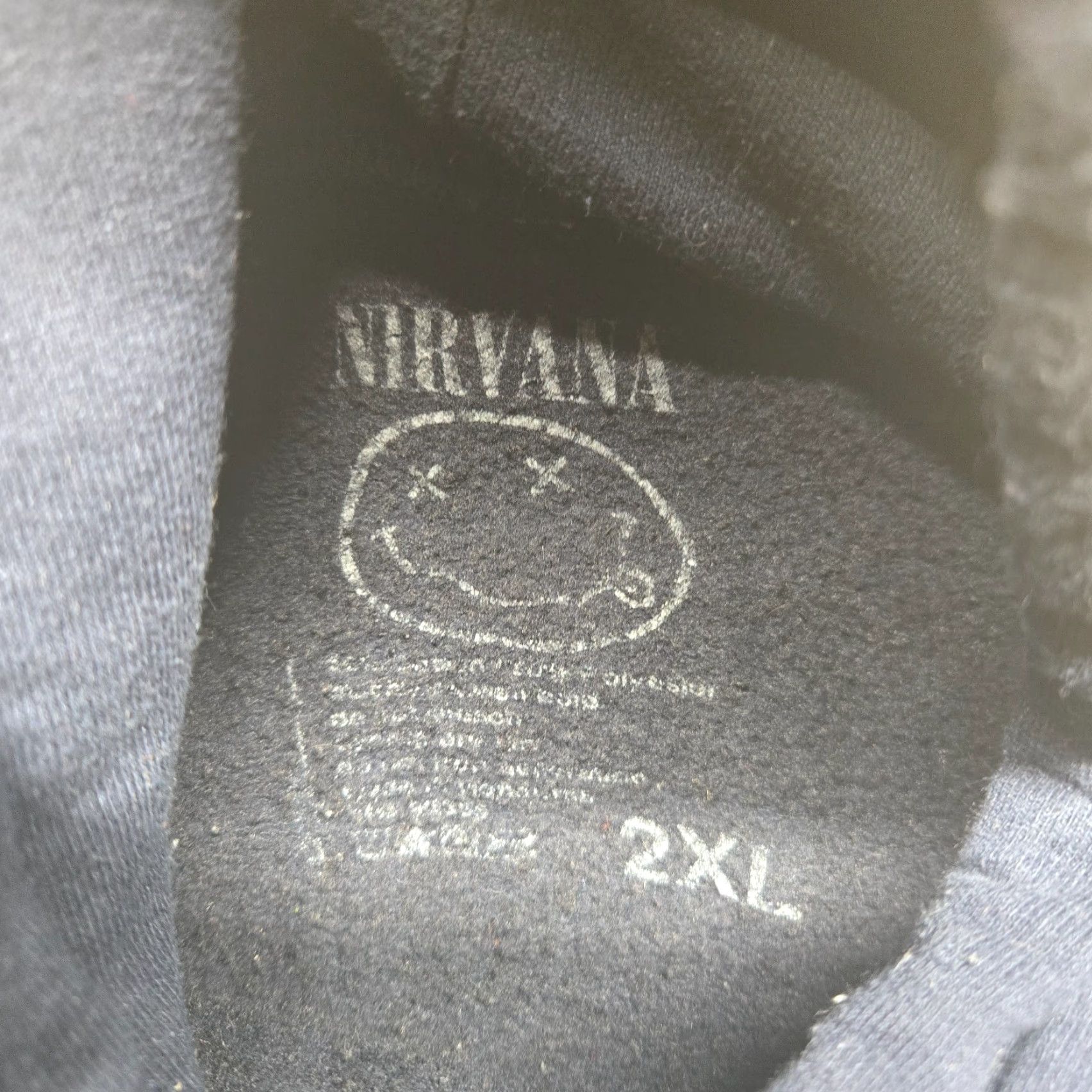 Vintage Nirvana Nevermind Unisex Hoodie Graphic Print Kurt Cobain Crew Neck 2XL Blue Logo Pullover 90s Mens Hoodie Size US XXL / EU 58 / 5 - 4 Thumbnail