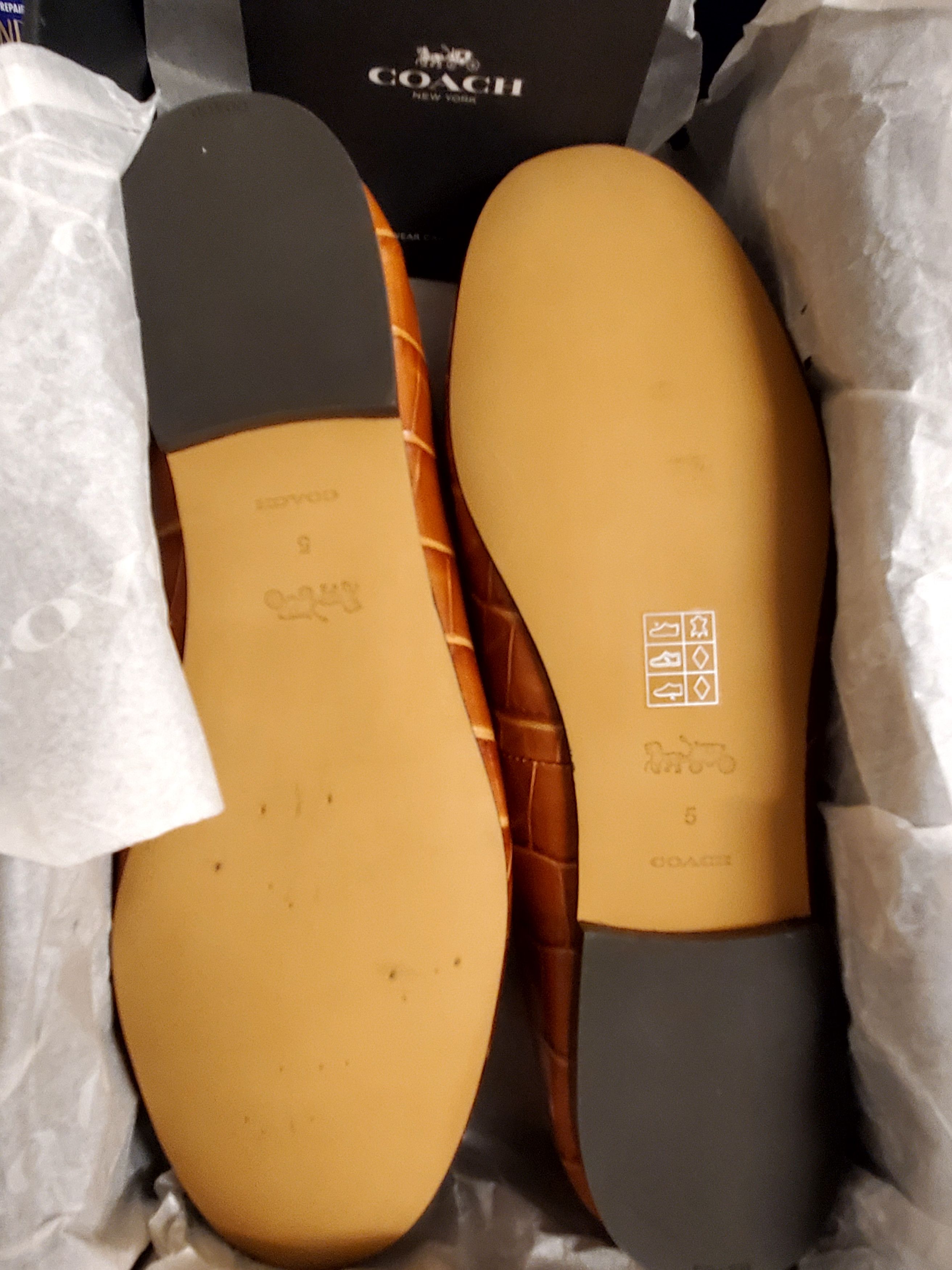 Coach COACH- Women's Harper Croc-Embossed Bead Embellished Loafers Size US 5 / IT 35 - 2 Thumbnail