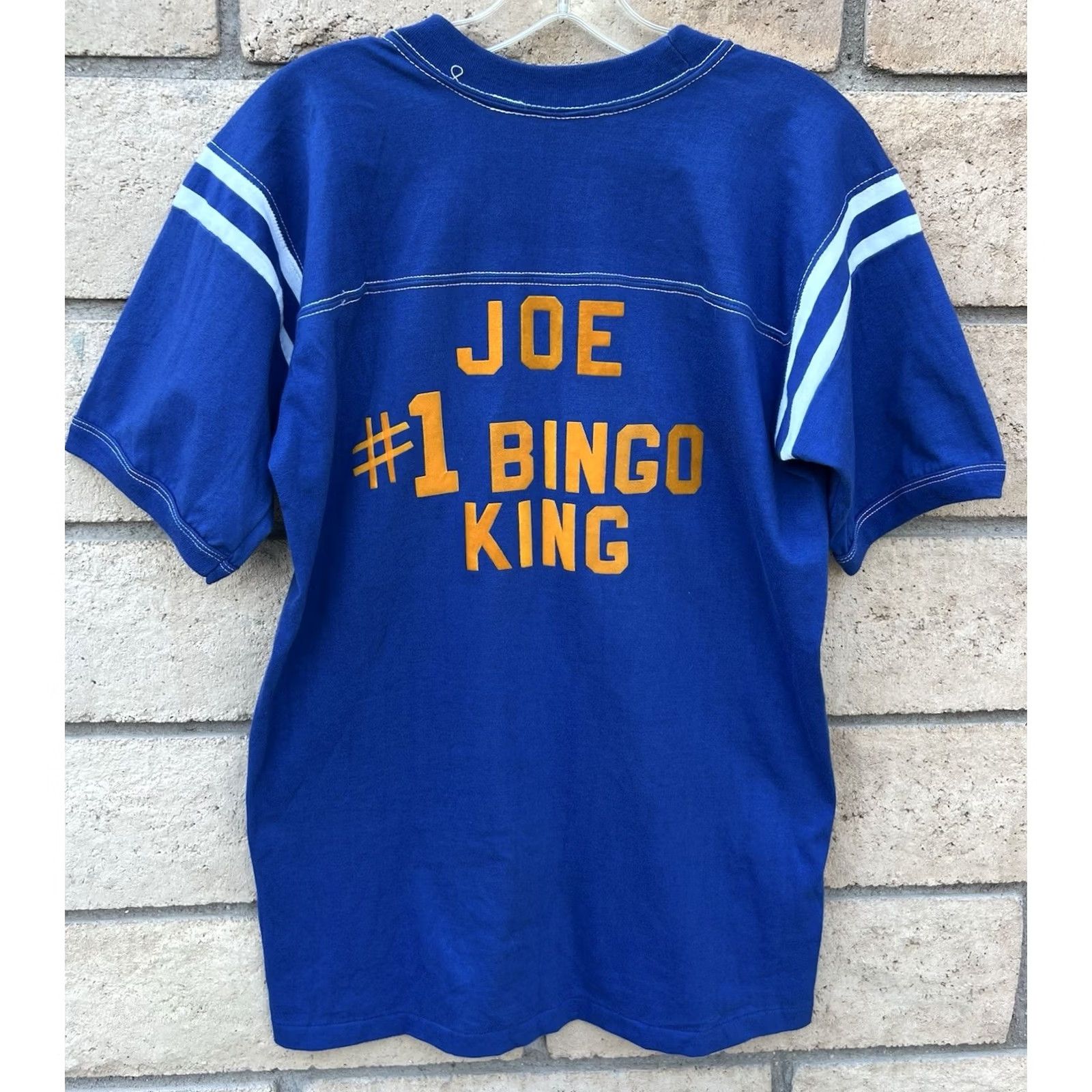 Vintage VINTAGE Bingo Callers Do It With Balls Shirt Joe #1 Bingo King Tee Blue 80s L Mens Player Shirt Size US L / EU 52-54 / 3 - 5 Thumbnail