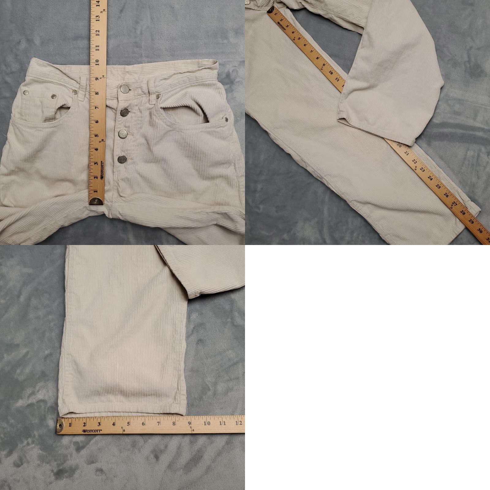 Vintage VINTAGE Be Bop Pants Juniors 7 Cream Wide Wale Corduroy Relaxed Baggy 90s Women Size 28" / US 6 / IT 42 - 9 Thumbnail