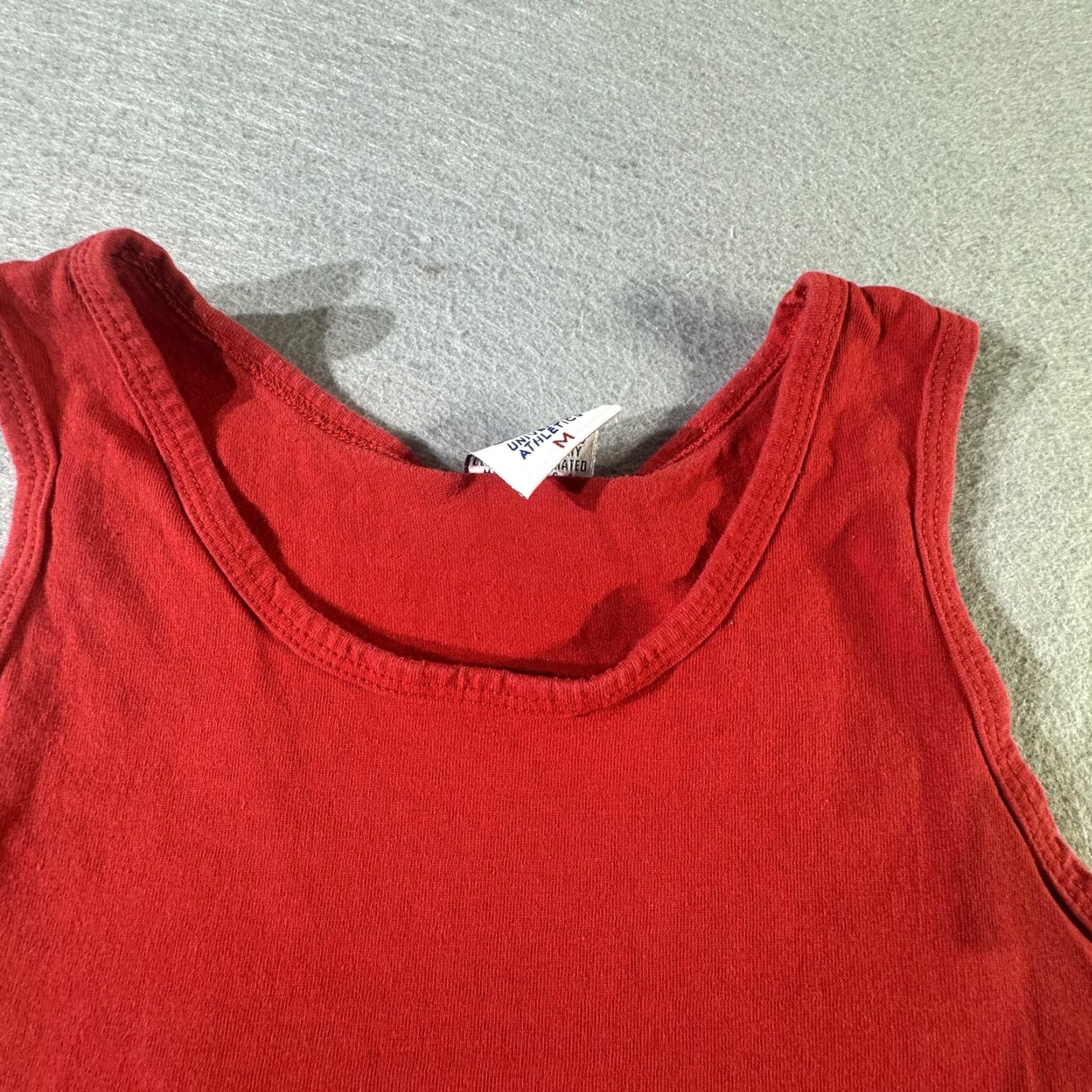Vintage VINTAGE Universal Athletics Shirt Mens Medium Sleeveless Tank Top 80s Athletic Red Crew Neck Cotton Size US M / EU 48-50 / 2 - 3 Thumbnail