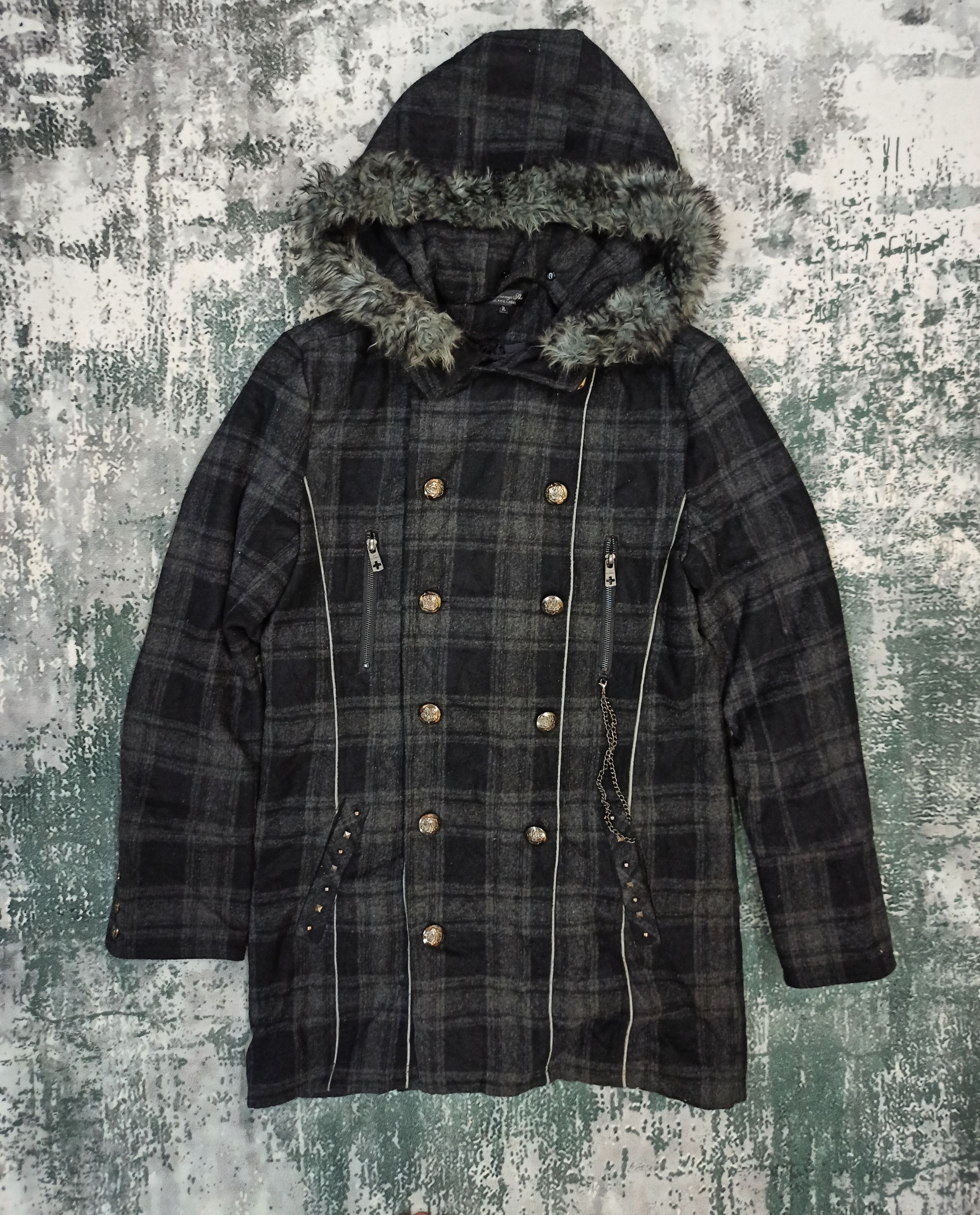 If Six Was Nine P-Coat Long Wool Unique Gothic Punk Melton Double-Breasted Size US XXL / EU 58 / 5 - 2 Thumbnail