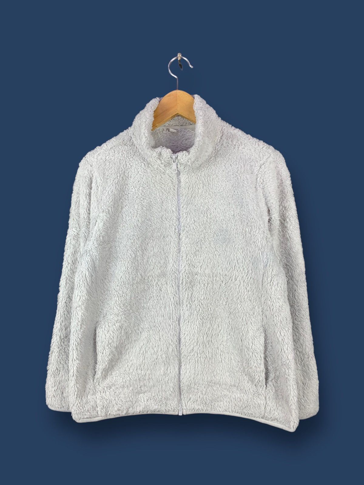 Japanese Brand Steals! Uniqlo Light Gray Fleece Zipper Jacket Size US M / EU 48-50 / 2 - 1 Thumbnail