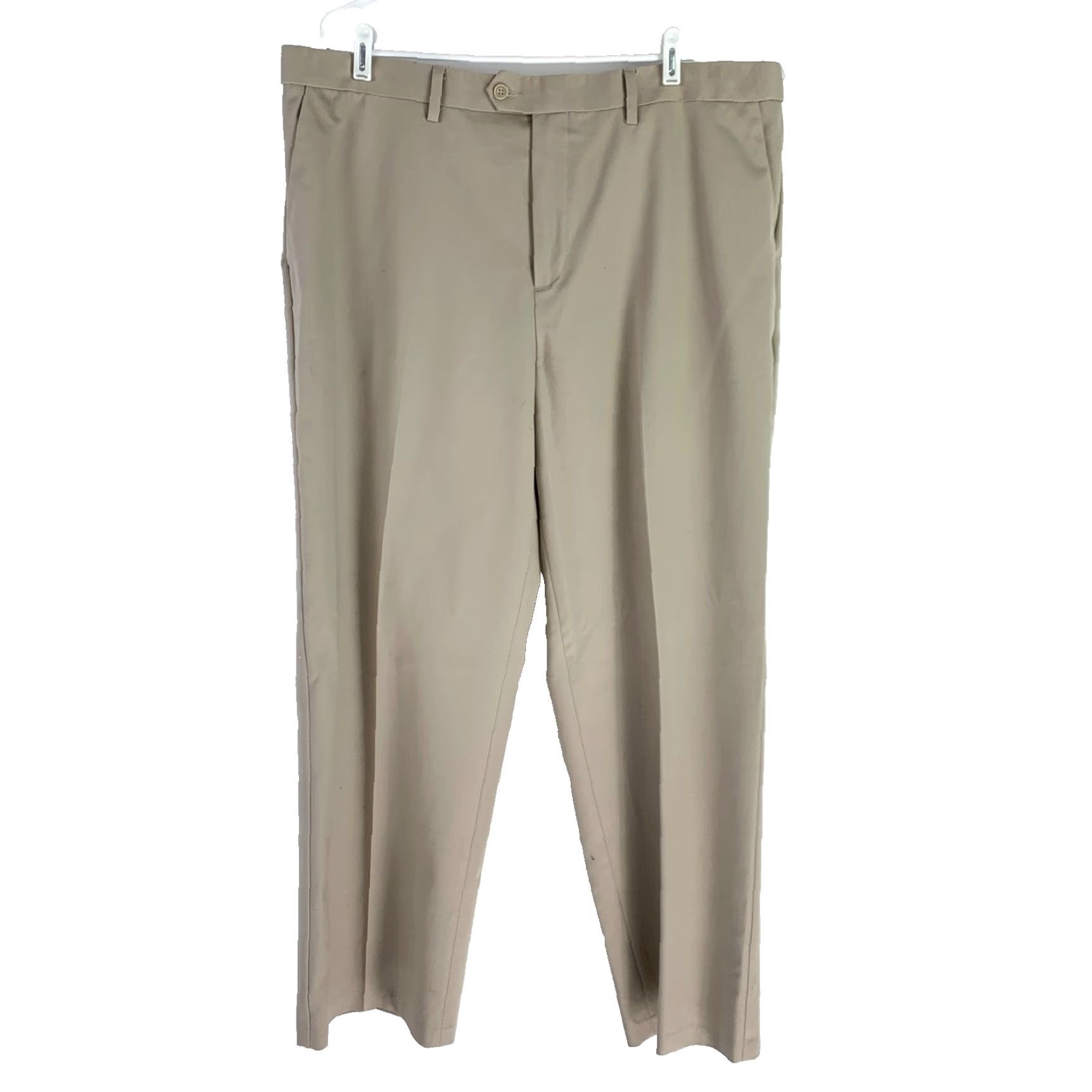 Croft & Barrow Croft & Barrow Khaki Pants Mens 42 x 32 Big & Tall Flat Front 100% Cotton Jeans Style Size US 42 / EU 58 - 2 Thumbnail