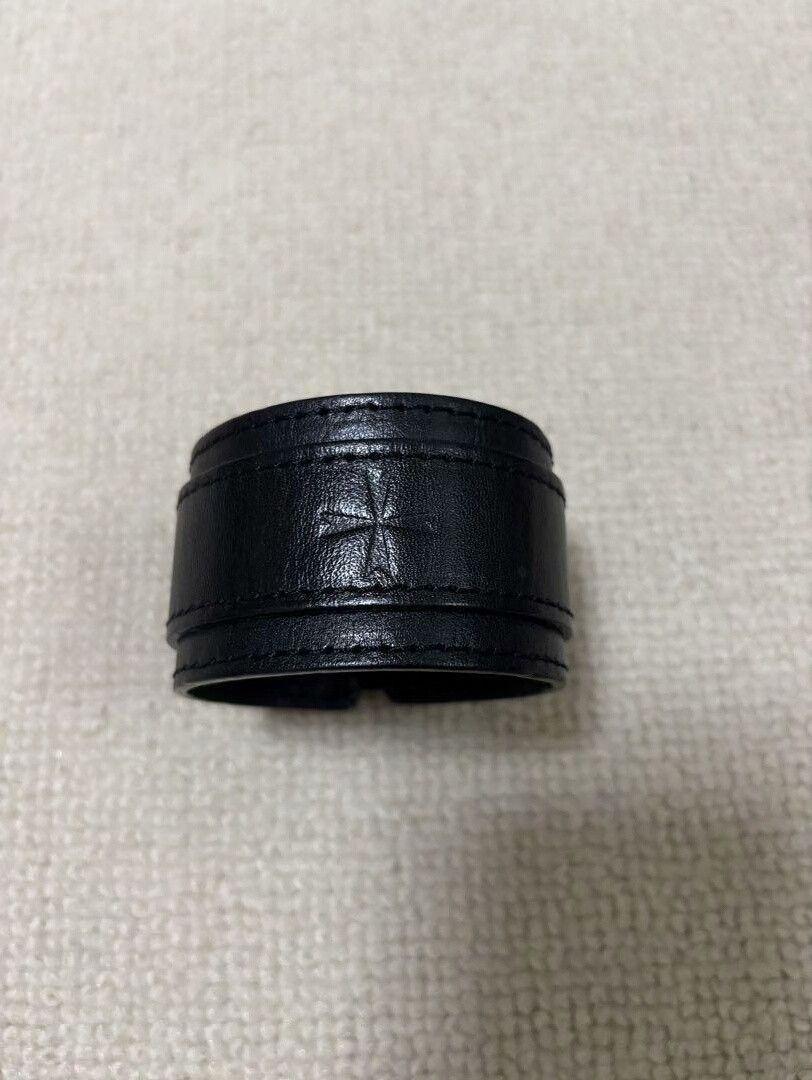 Bape black leather adjustable wristband with logo Size ONE SIZE - 1 Thumbnail
