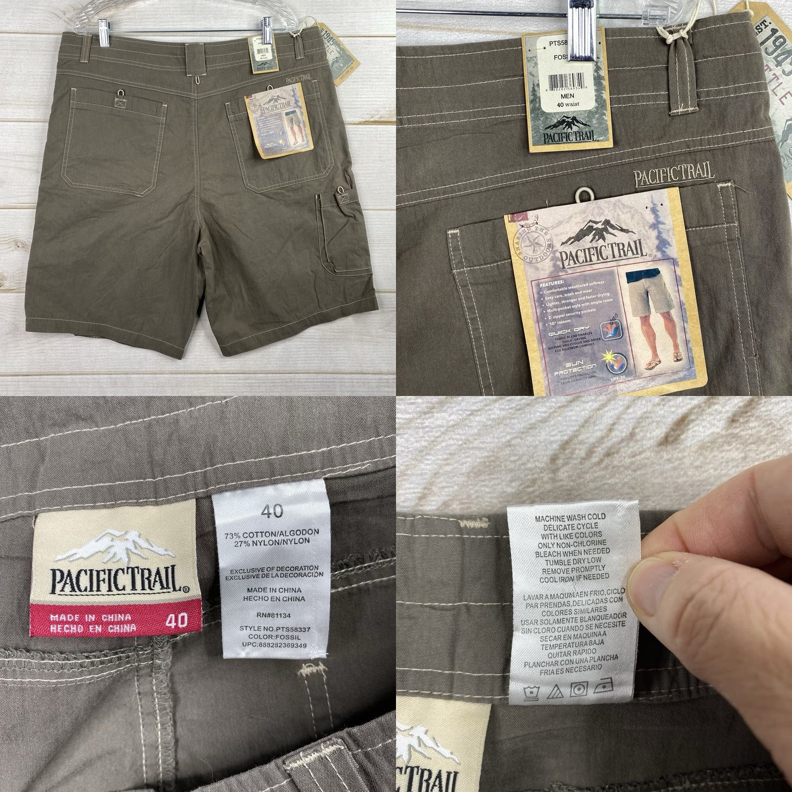 Vintage Pacific Trail Cargo Shorts Men Size 40 Hiking Outdoor Brown Quick Dry NWT Size US 40 / EU 56 - 8 Thumbnail