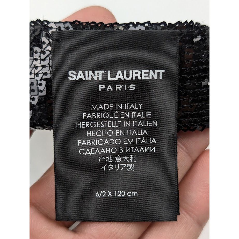 Saint Laurent Paris o1rshd1 Size: OS / Square Sequence Lavalliere Scarf in Black Size ONE SIZE - 16 Thumbnail
