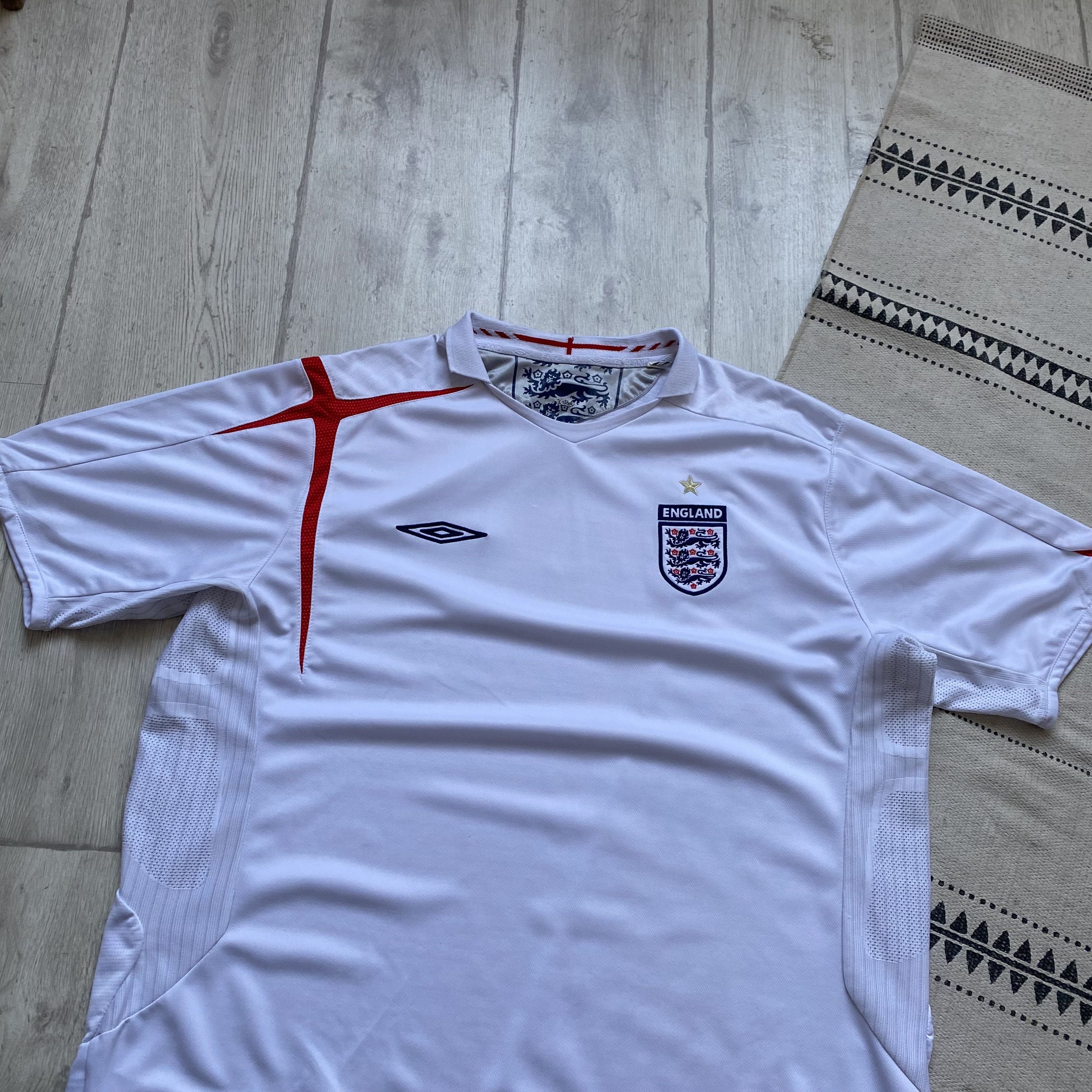 Umbro ⚽️ Vintage England Soccer jersey Blockore drill 2005 Size US XL / EU 56 / 4 - 5 Thumbnail