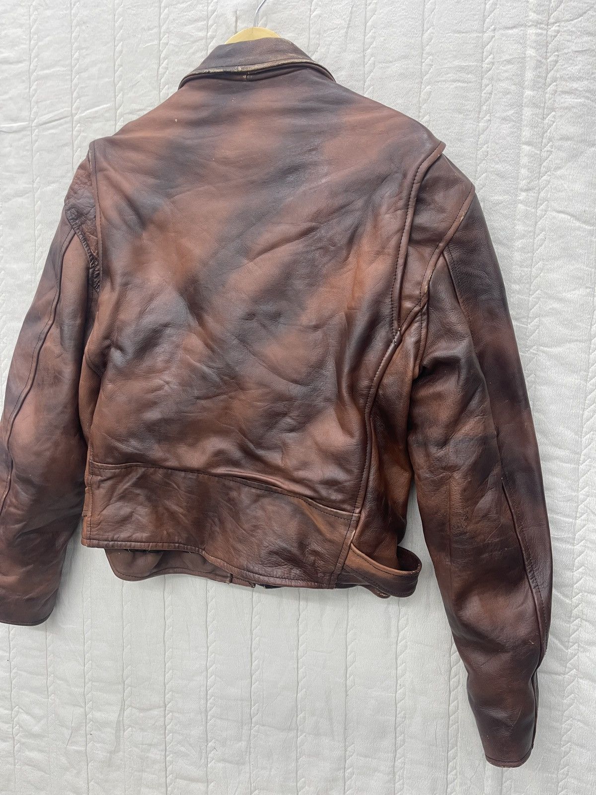 Vintage STEALS💥AMI BIKER’S LEATHER JACKET TIGER STRIPES Size US XXS / EU 40 - 9 Thumbnail