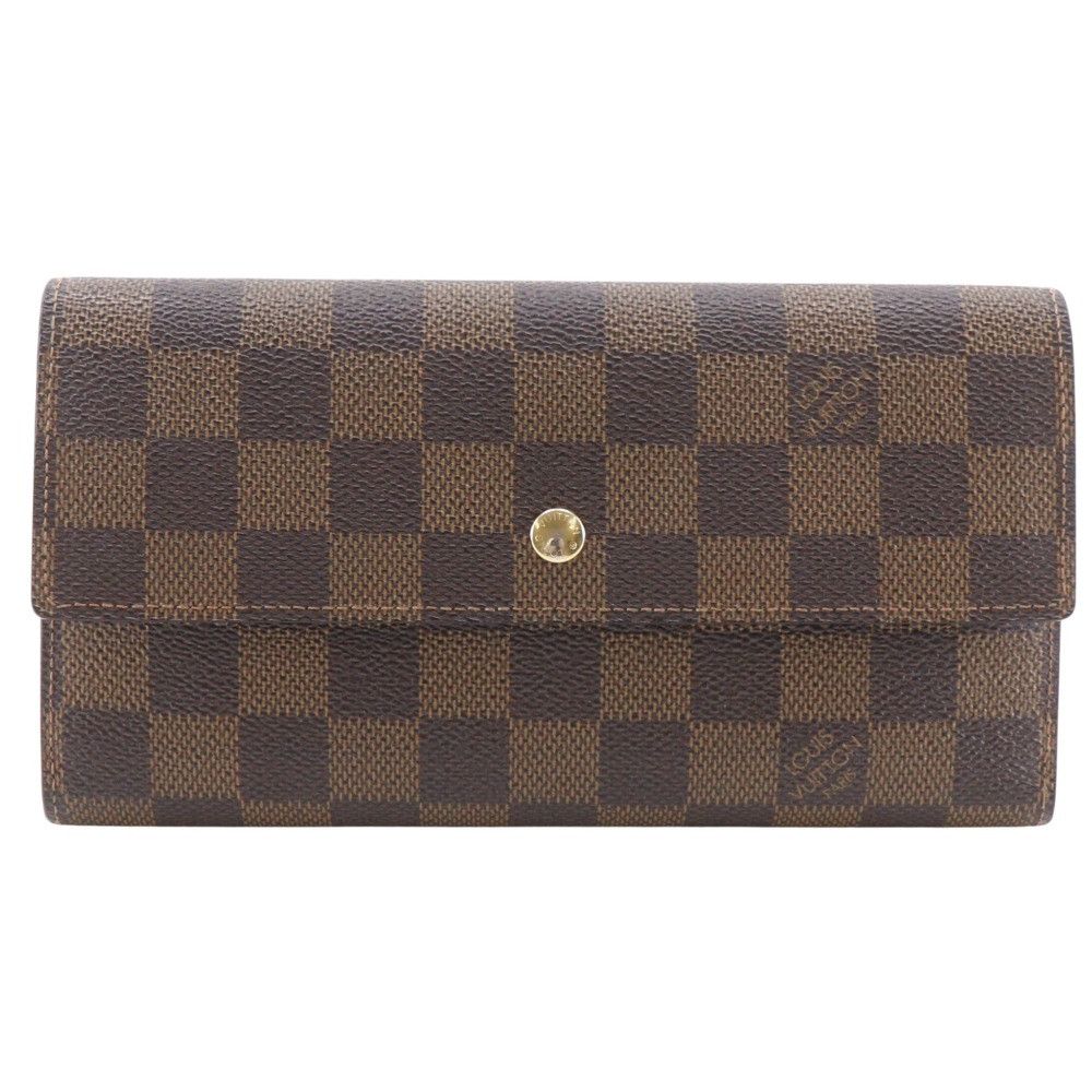 Louis Vuitton Louis Vuitton Louis Vuitton Portefeuille International Damier Canvas Wallet Textile Long Wallet N61217 DUTY FREE for USA Size ONE SIZE - 1 Thumbnail