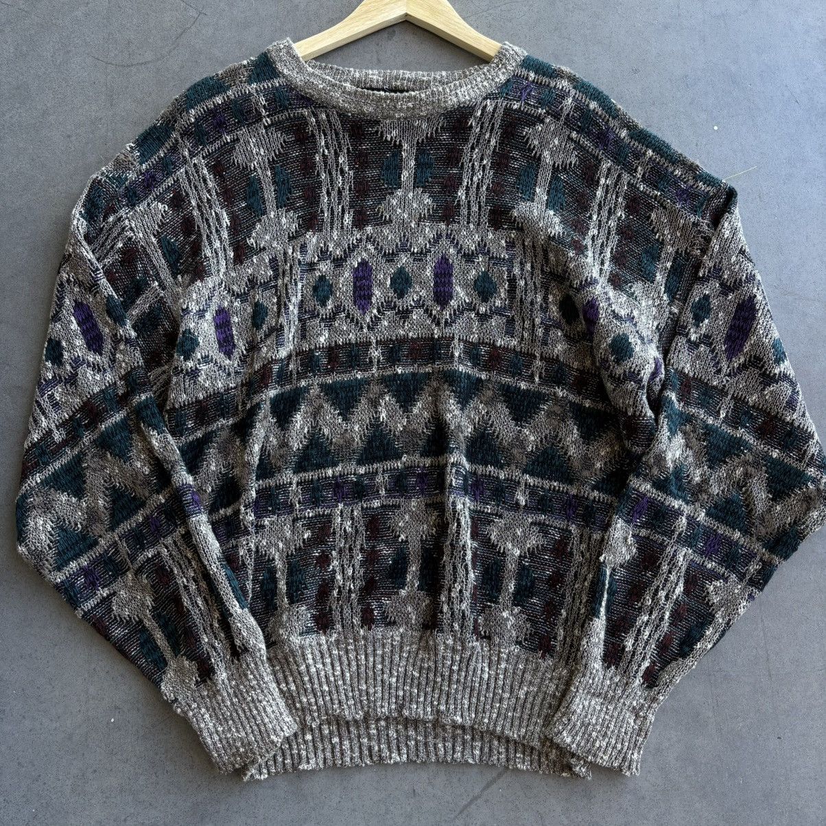 Other Vintage 80's Expressions Knit Sweater coogi Style Pattern Size US L / EU 52-54 / 3 - 6 Thumbnail