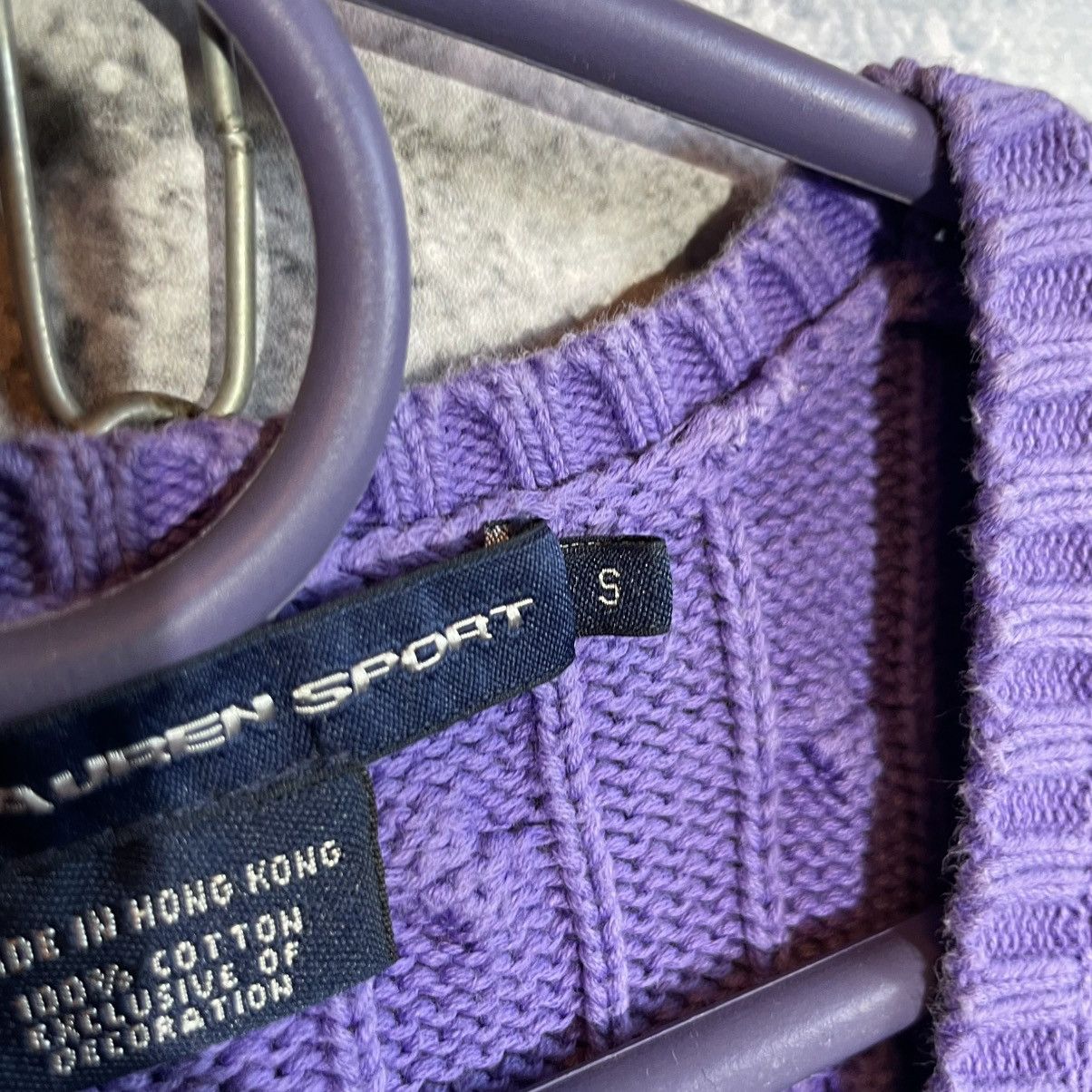 Polo Ralph Lauren Polo Ralph Lauren Sport Cable Knit V-Neck Sweater Purple Size S / US 4 / IT 40 - 4 Thumbnail