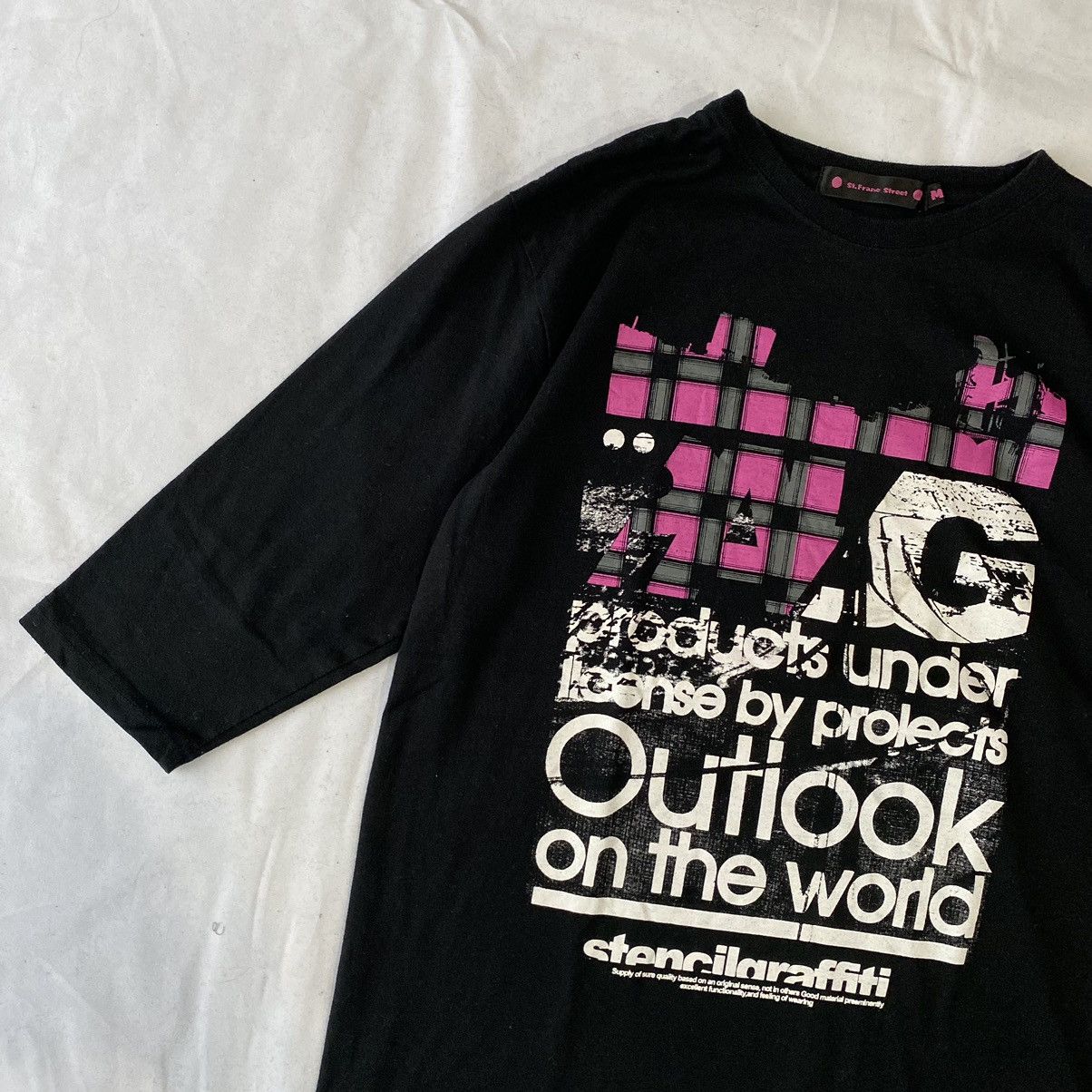 If Six Was Nine × Japanese Brand Stencil Graffiti Japanese Streetwear 3/4 Sleeve Tees Size US M / EU 48-50 / 2 - 3 Thumbnail