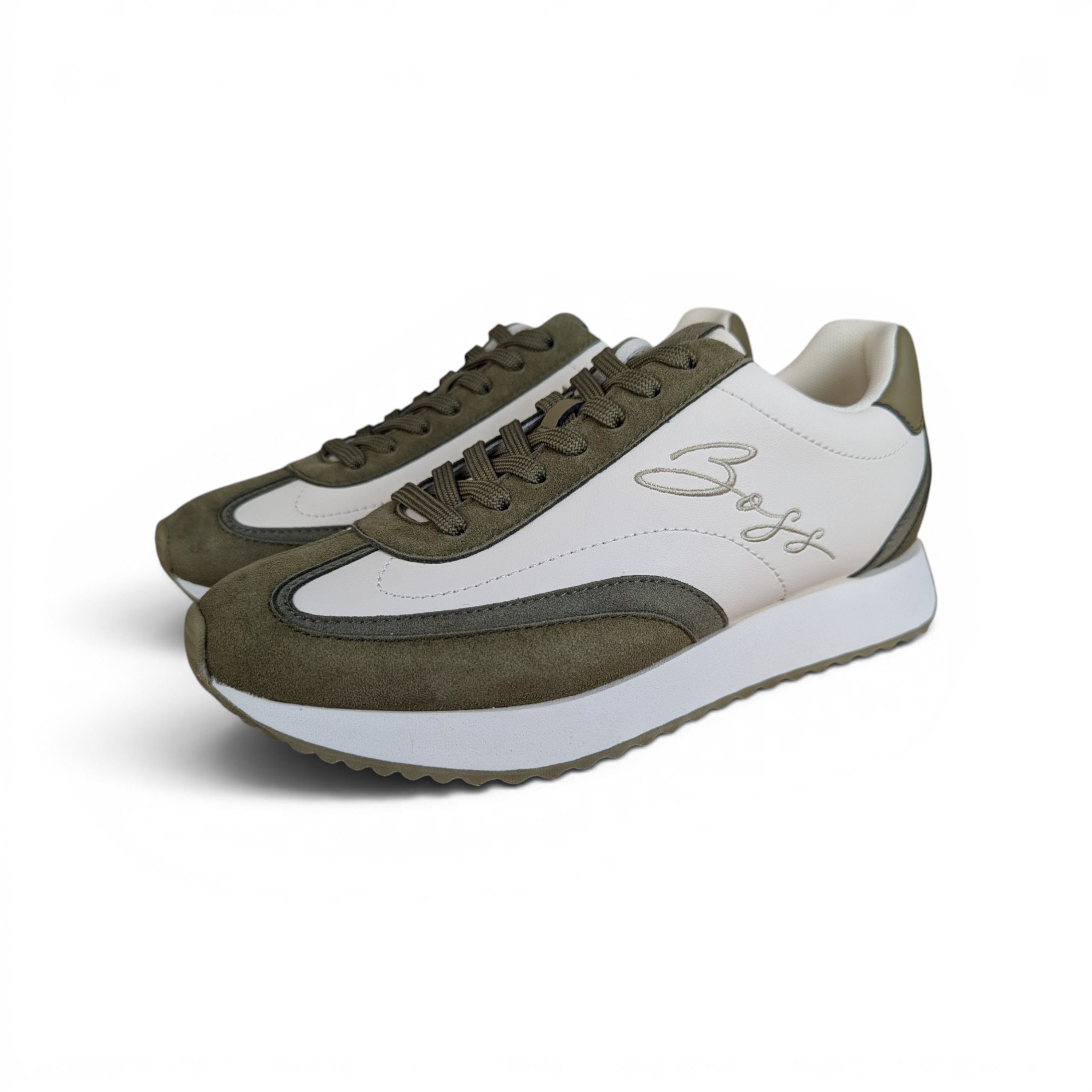 Hugo Boss HUGO BOSS WHITE KHAKI SNEAKERS Size US 7 / IT 37 - 1 Thumbnail