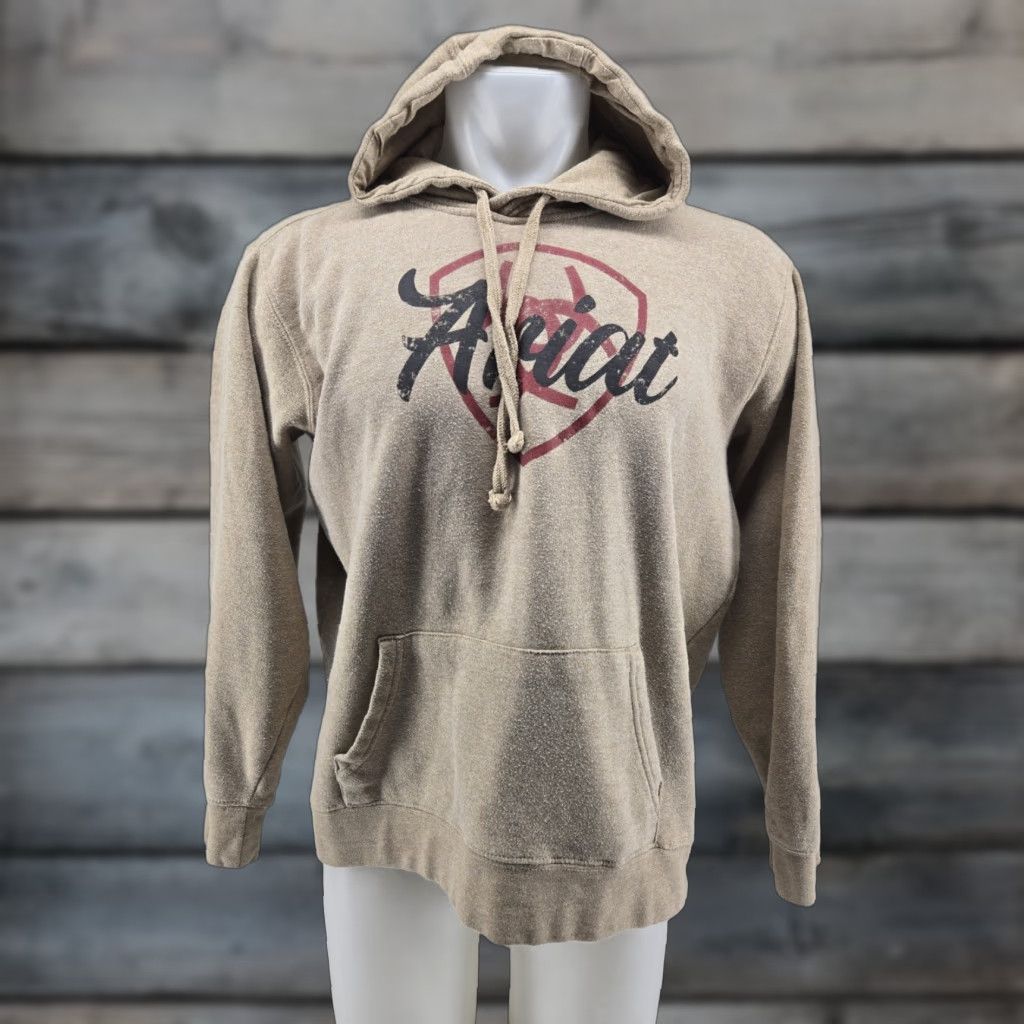 Ariat Ariat Hoodie Women Large Fleece Logo Drawstring Relaxed Long Sleeve Pullover Kangaroo Pocket Tan Regular Size Size L / US 10 / IT 46 - 1 Thumbnail