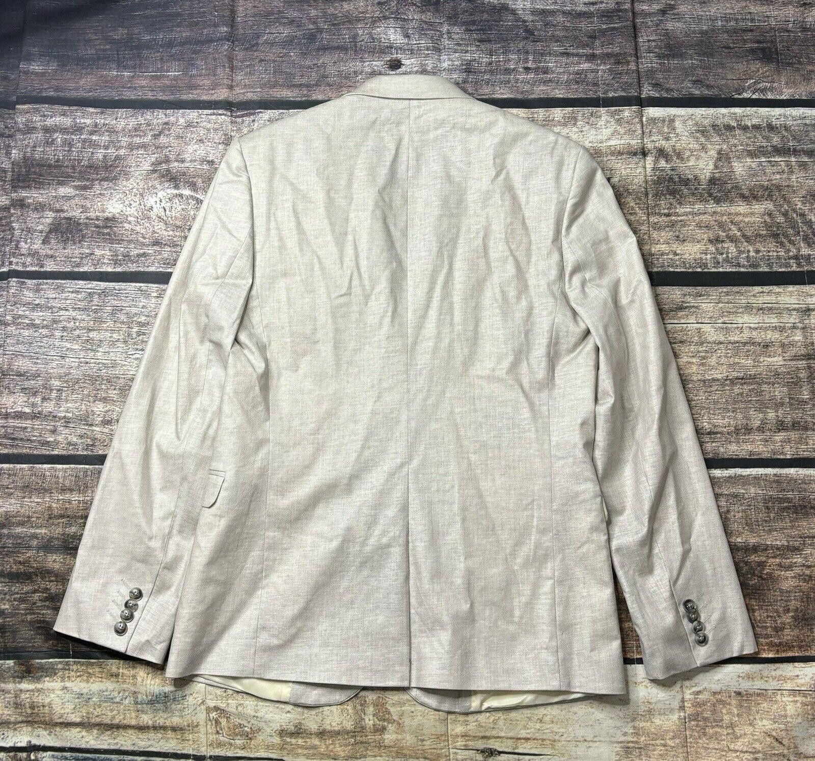 Topman Topman Hylan Blazer Jacket Mens 38R Linen Blend Handkerchief Size 36R - 4 Thumbnail