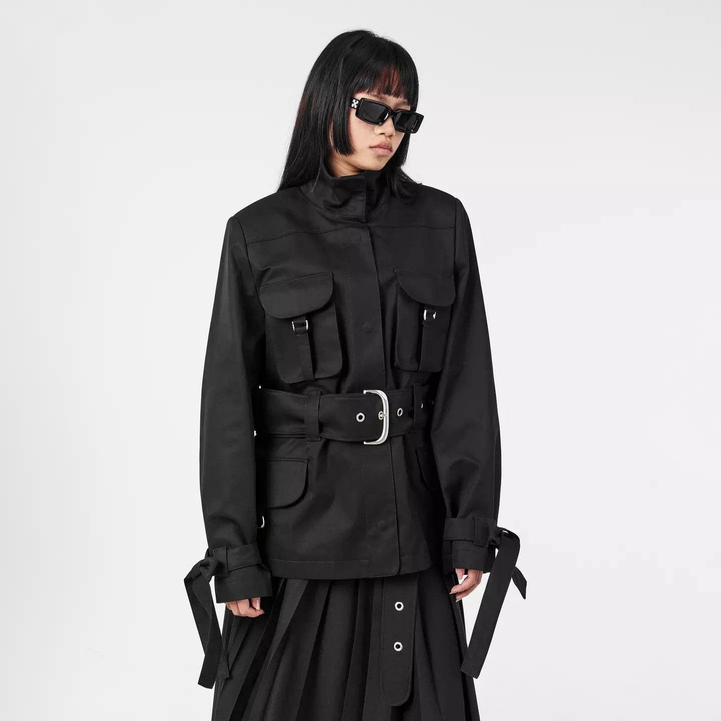 Off-White o1y1125 Belt Jacket in Black Size M / US 6-8 / IT 42-44 - 3 Thumbnail