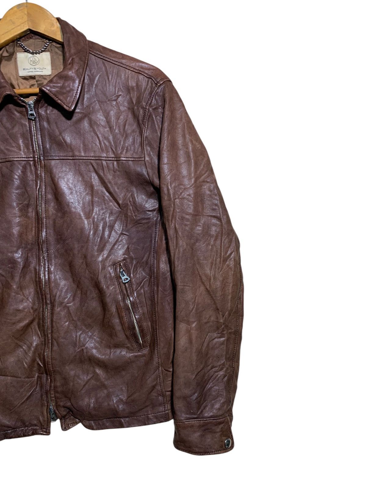 BEAUTY&YOUTH × United Arrows 🔥UTD ARROW SHEEPSKIN LEATHER BIKER JACKETS Size US M / EU 48-50 / 2 - 3 Thumbnail
