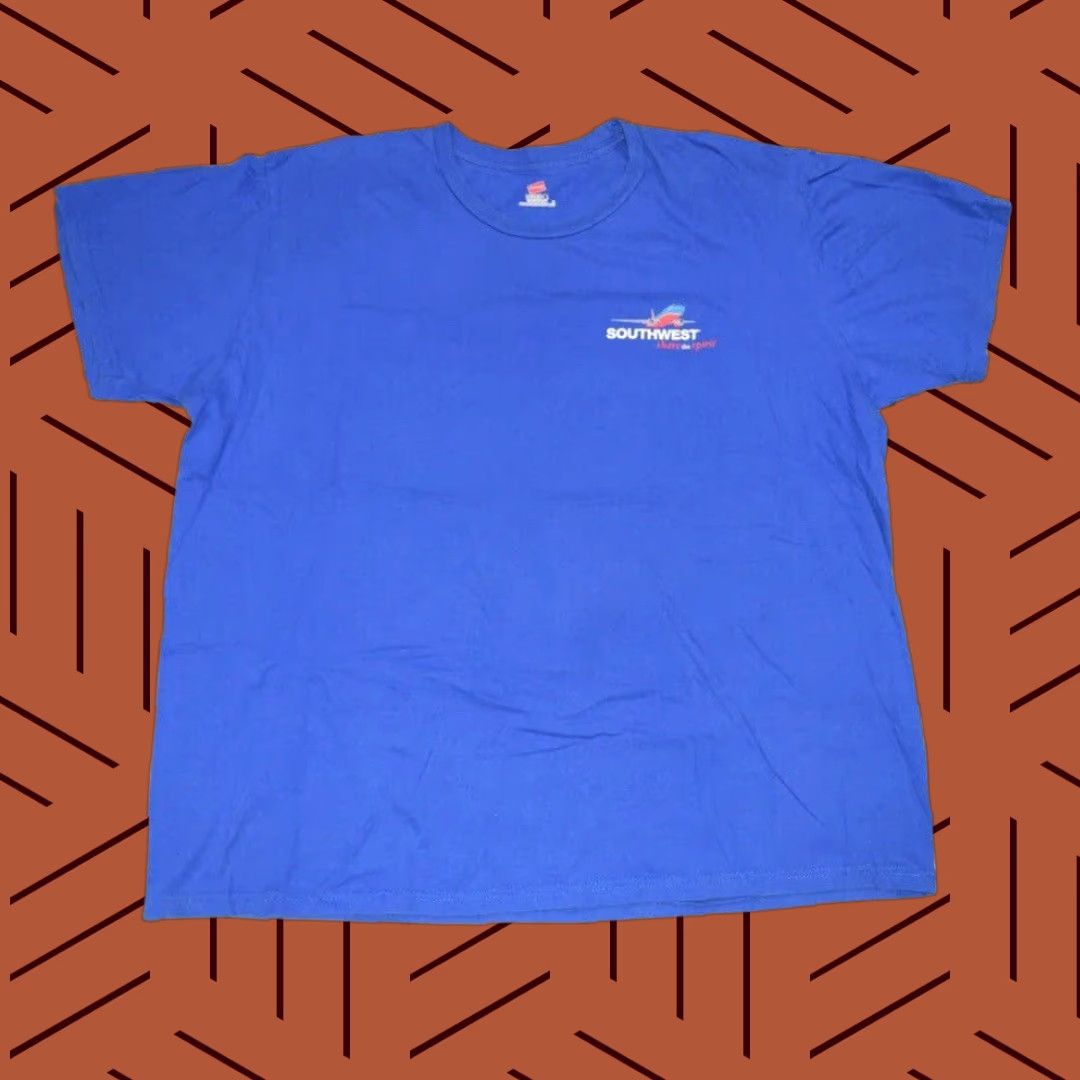 Gildan Southwest Airlines Shirt Adult 2XL Blue T-Shirt Airplane Logo Aviation Mens Size US XXL / EU 58 / 5 - 1 Thumbnail