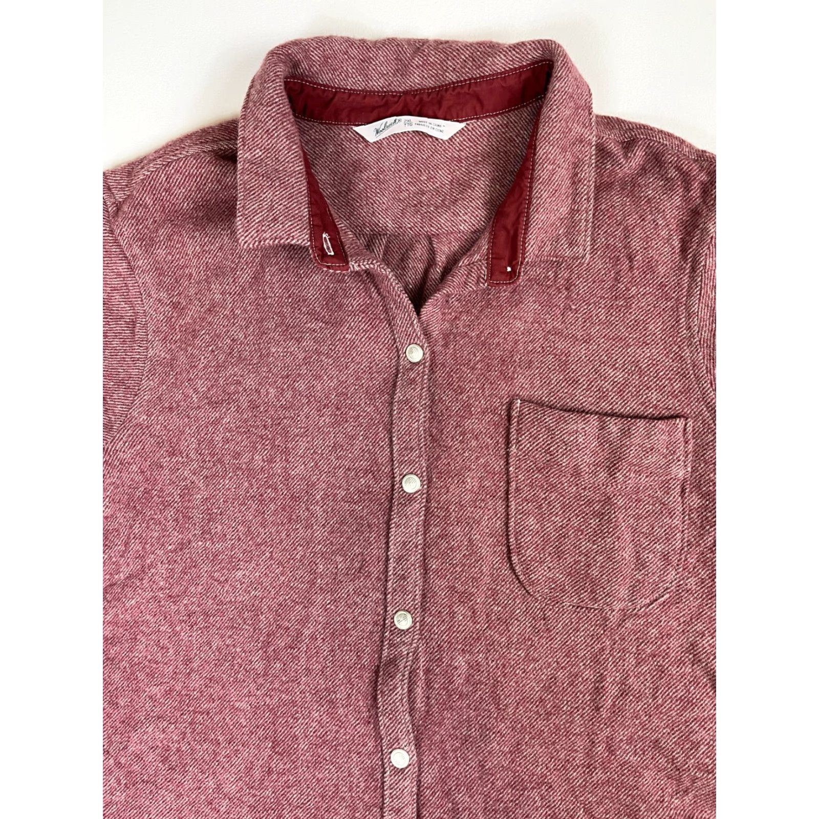 Vintage Woolrich Women's Snap Front Shirt 2XL Wool Pink Red Casual Long Sleeve Collared Button-Up Size XXL / US 16-18 / IT 52-54 - 4 Thumbnail