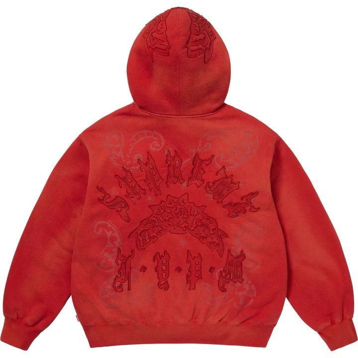 Supreme Supreme Leather Appliqué Zip Up Hooded Sweatshirt Size US S / EU 44-46 / 1 - 2 Thumbnail