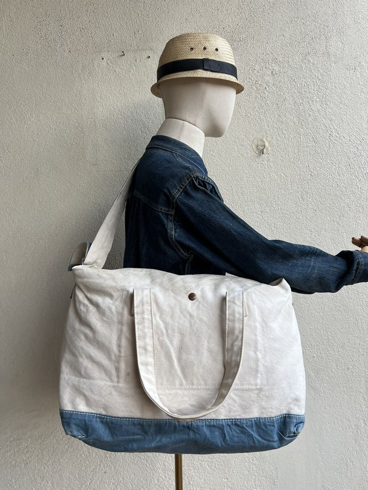 Japanese Brand Vintage Spellbound Patina Dirty Canvas 2 Way Tote Bag Size ONE SIZE - 22 Thumbnail