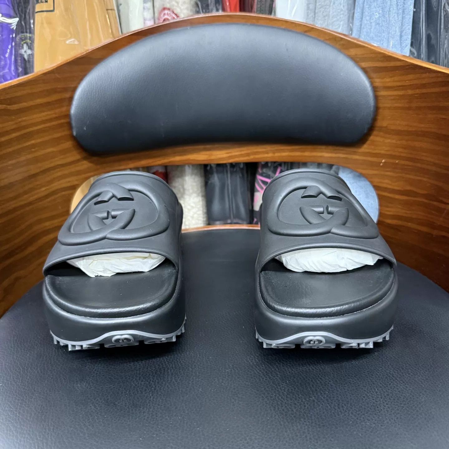 Gucci GUCCI Interlocking Black Platform Slipper 37 New Worn Once Size US 6.5 / IT 36.5 - 2 Thumbnail