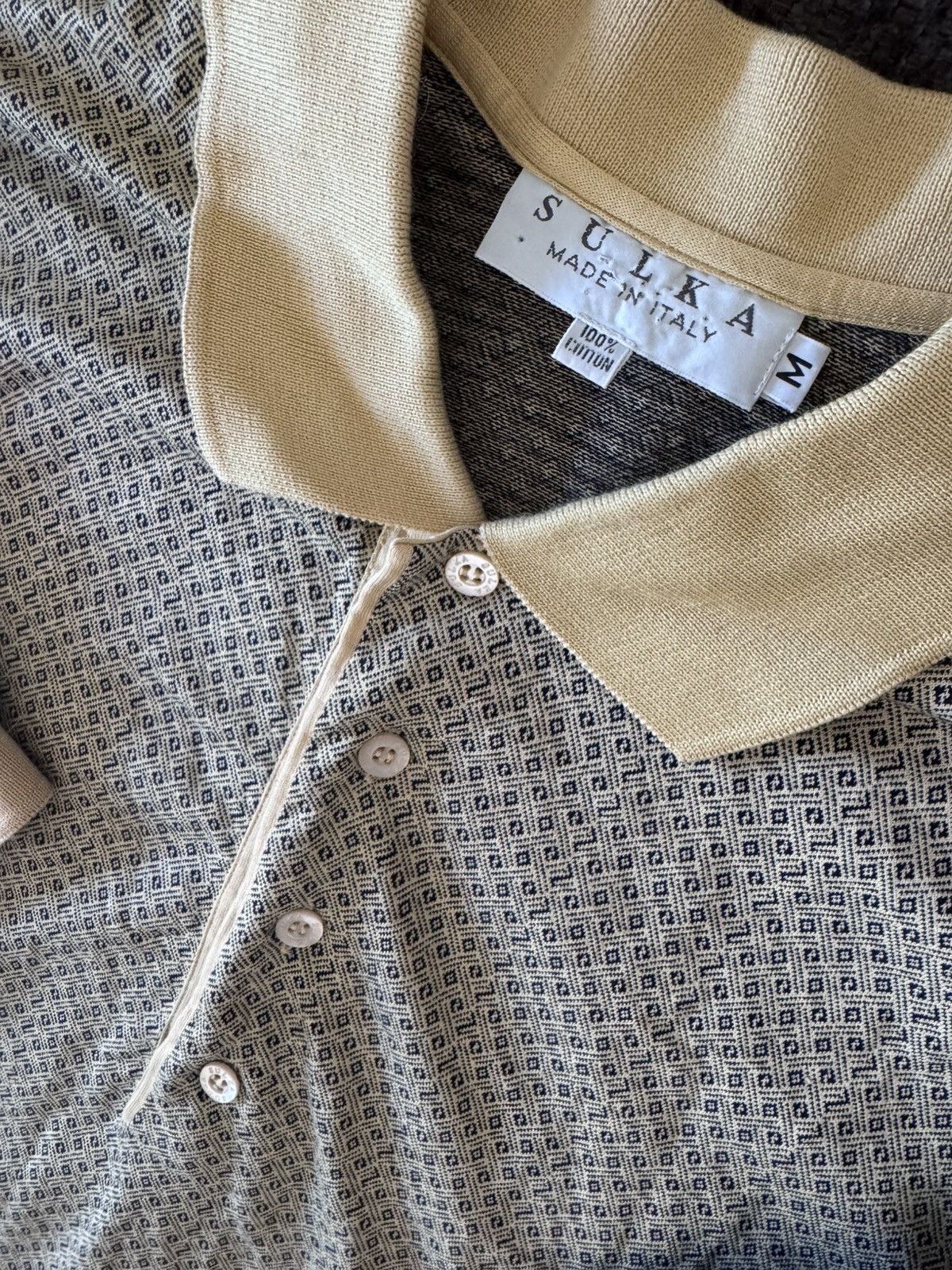 Sulka Made in Italy Vintage Sulka 100% Cotton Woven Polo Size US M / EU 48-50 / 2 - 5 Thumbnail