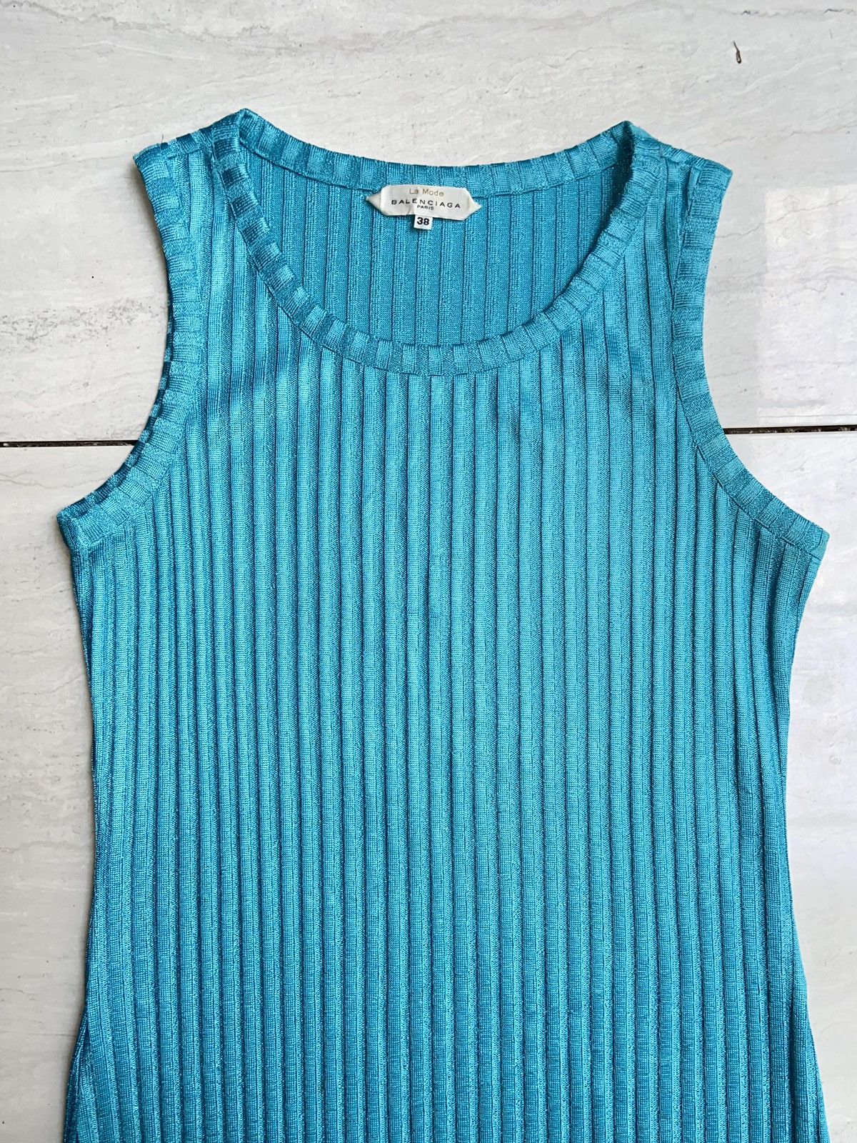 Balenciaga BALENCIAGA Blue Knit Cable Tank Size US S / EU 44-46 / 1 - 6 Thumbnail